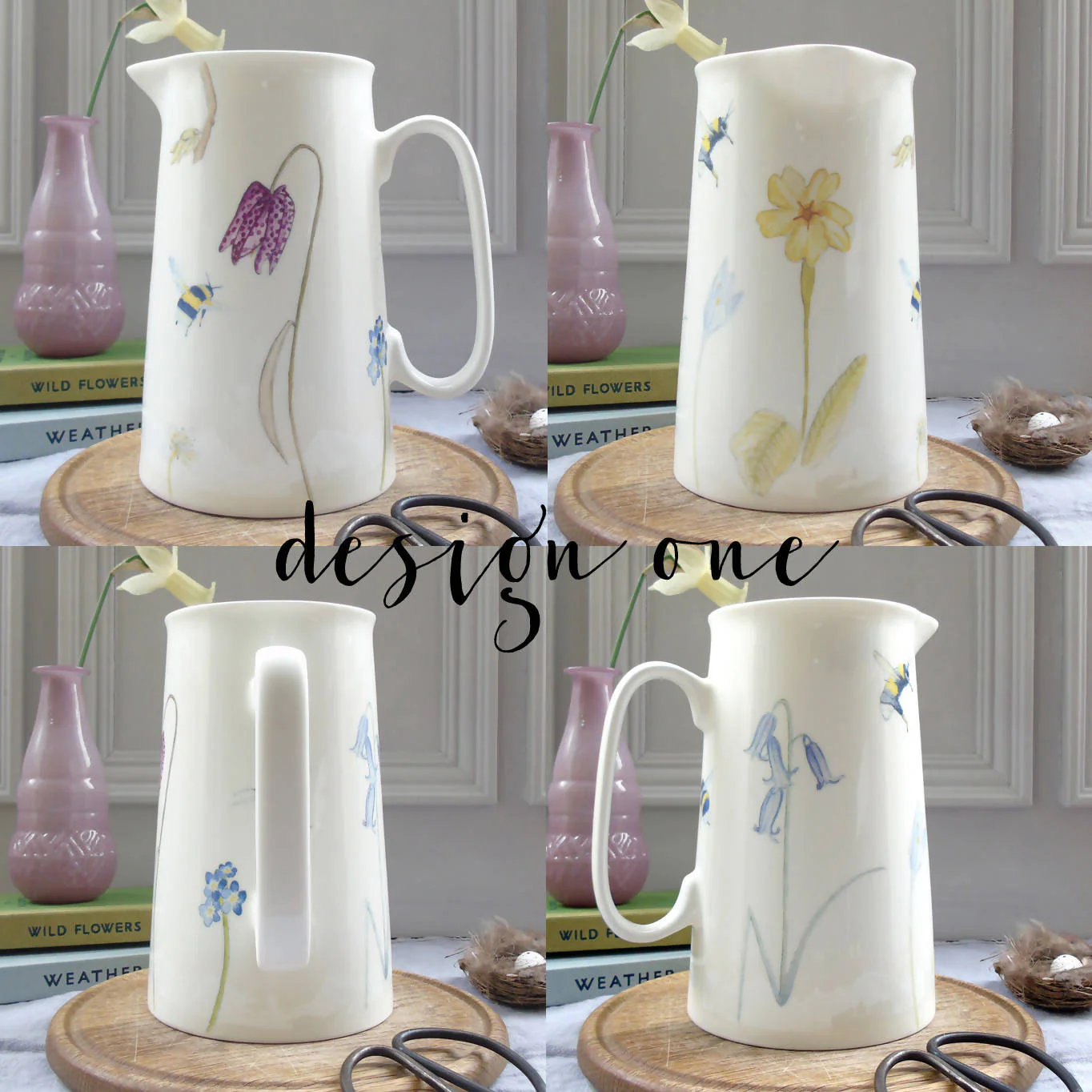 Fine bone china Spring Flower and bee Jug - Image 4