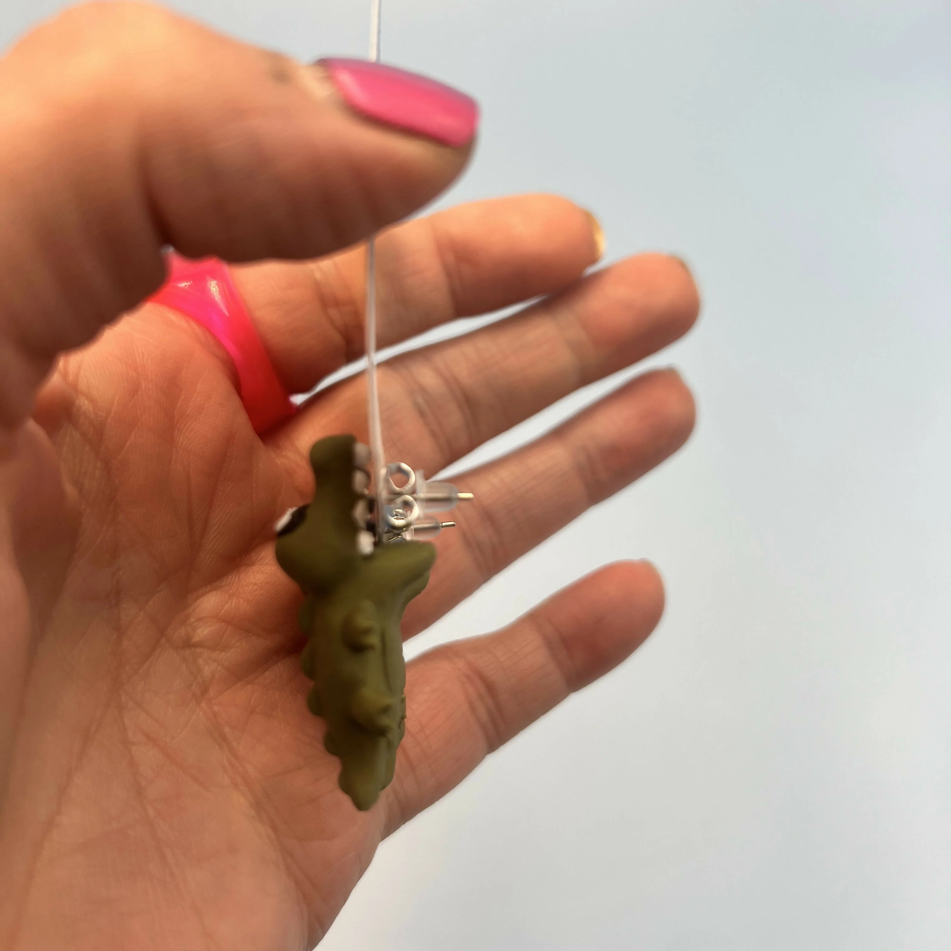 3D Printed EARRINGS: Animal friends DRAGON/CROC/AXOLOTL/DINO - Image 4