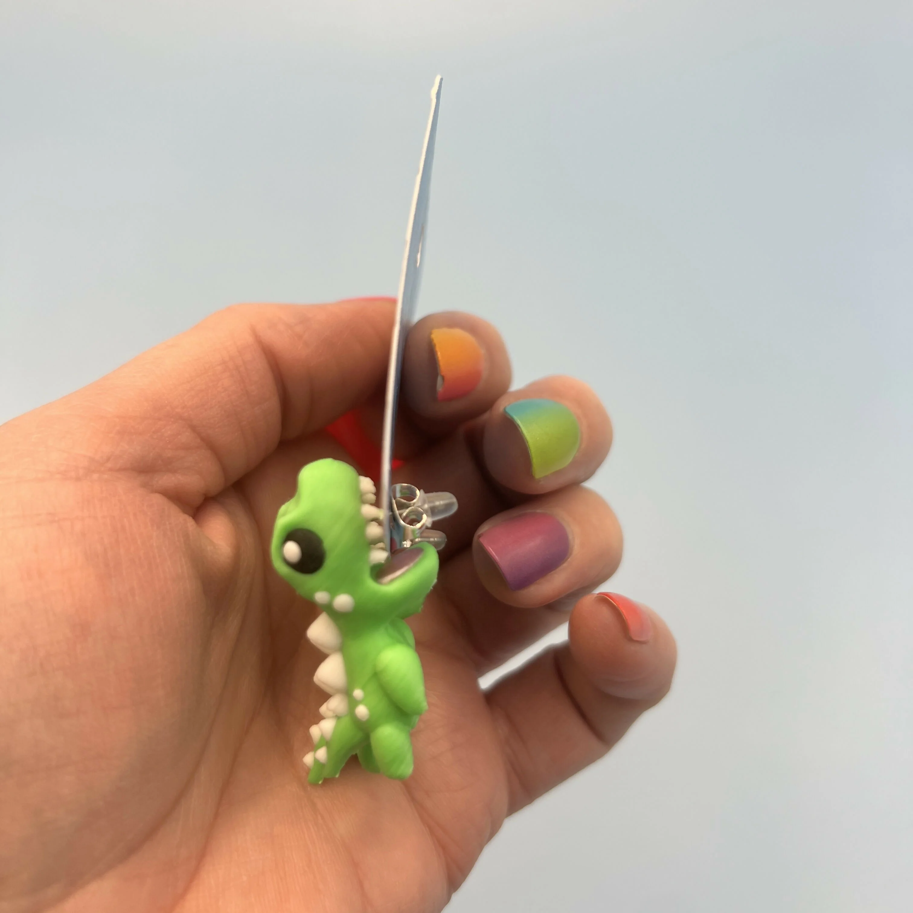 3D Printed EARRINGS: Animal friends DRAGON/CROC/AXOLOTL/DINO - Image 6