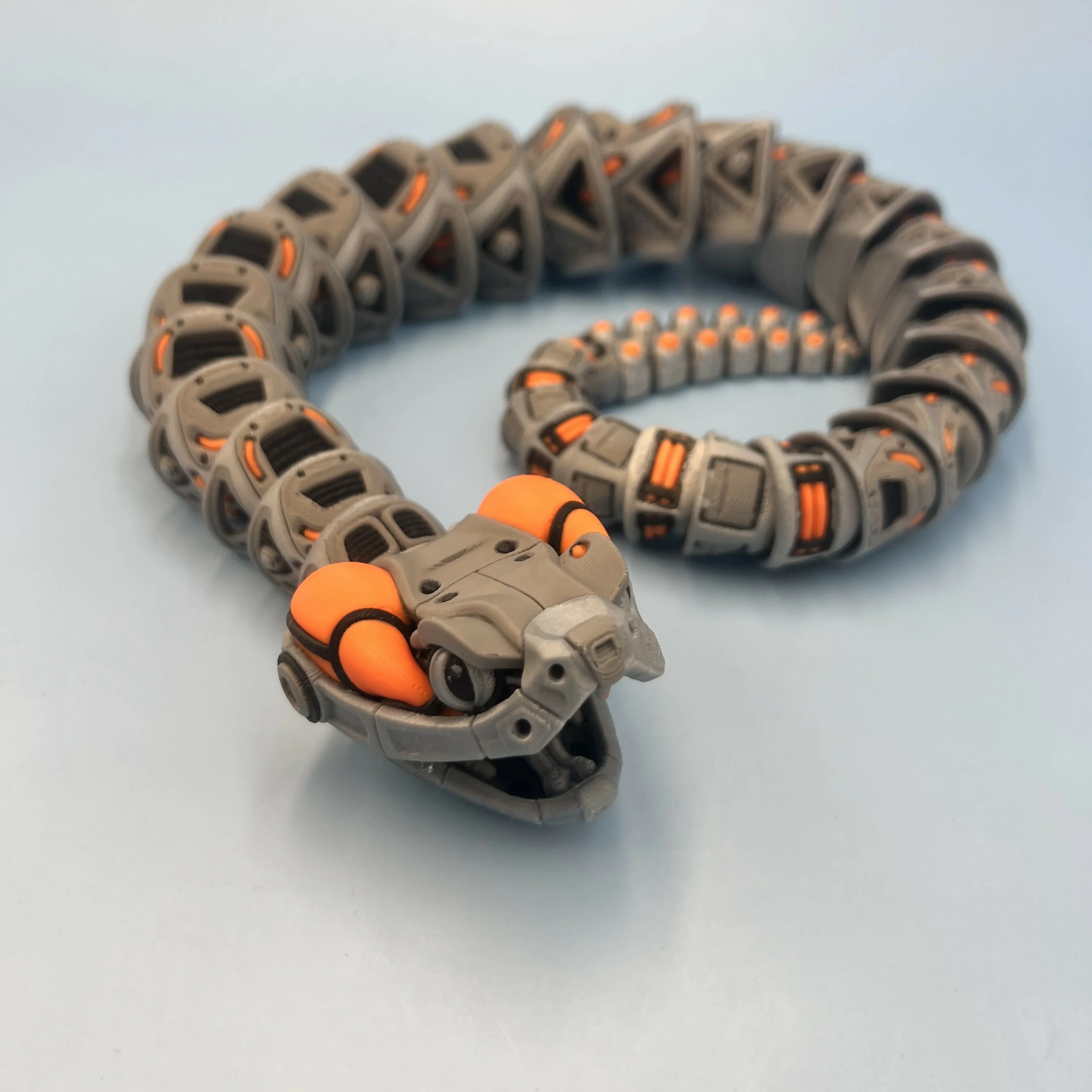 3D Printed EXTRA LARGE: Articulated Sensory Fidget Animals friends Robot RattleSnake 64cm - Image 3