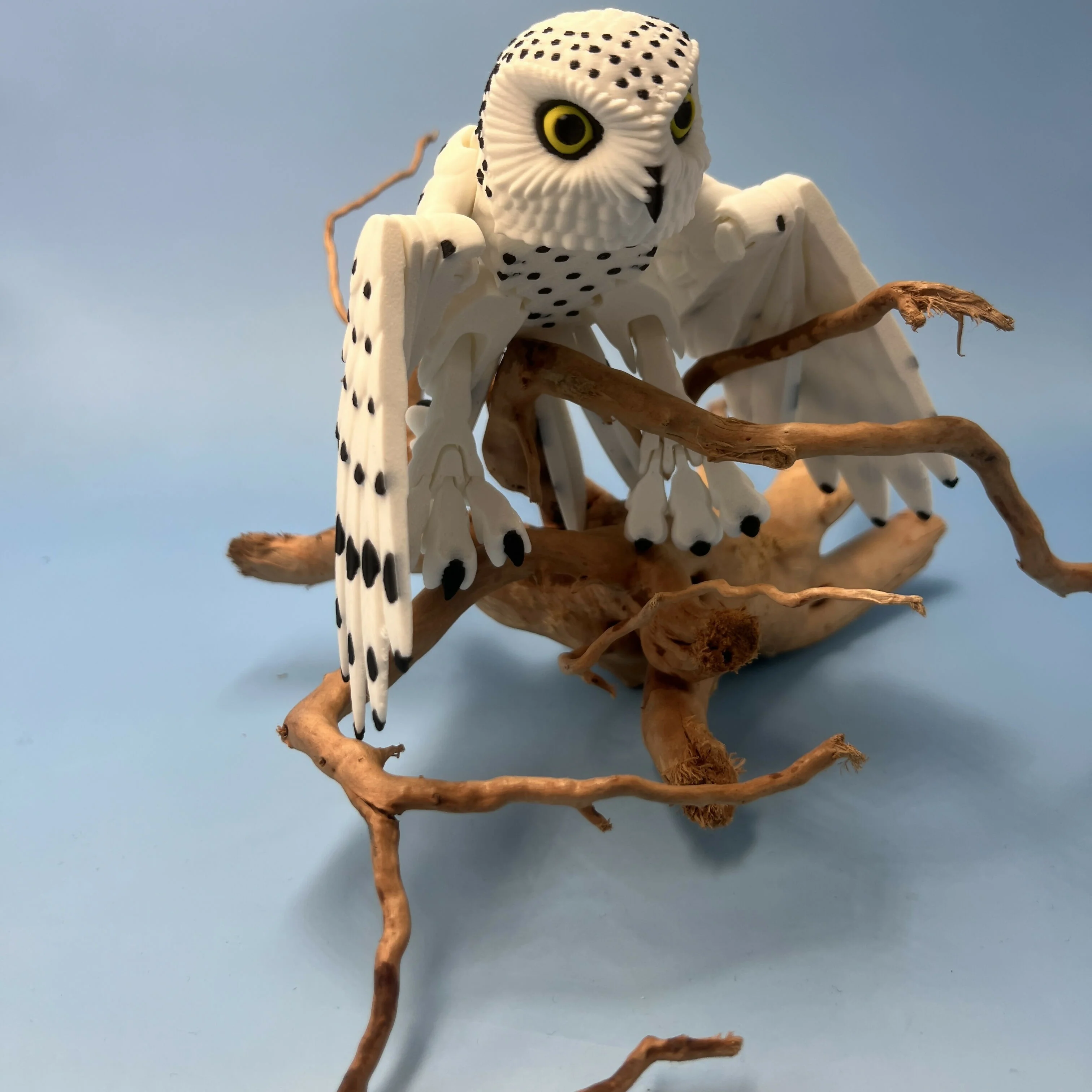 3D Printed LARGE: Articulated Sensory Fidget Animal Friend Snow Owl 22cm - Image 4