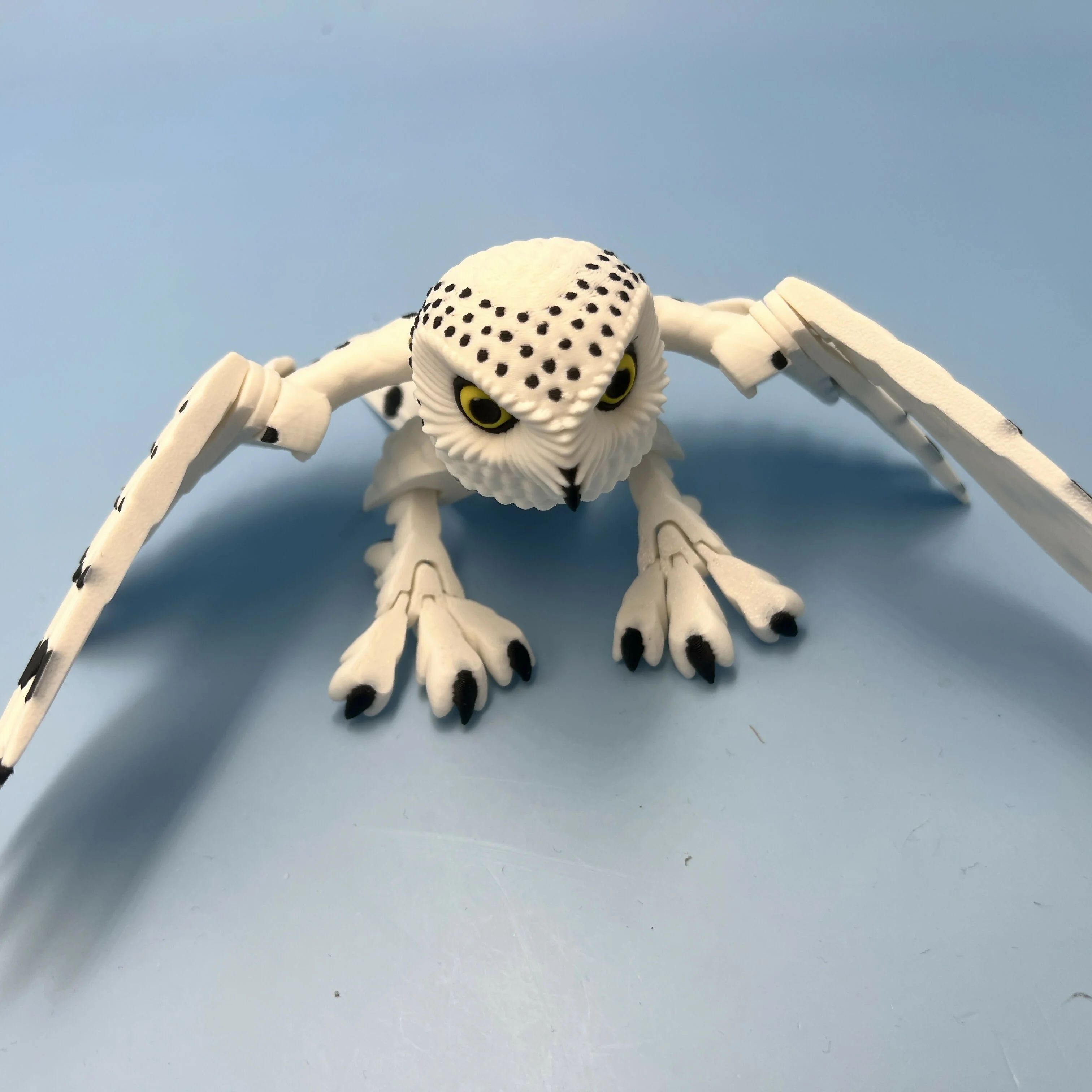 3D Printed LARGE: Articulated Sensory Fidget Animal Friend Snow Owl 22cm - Image 5