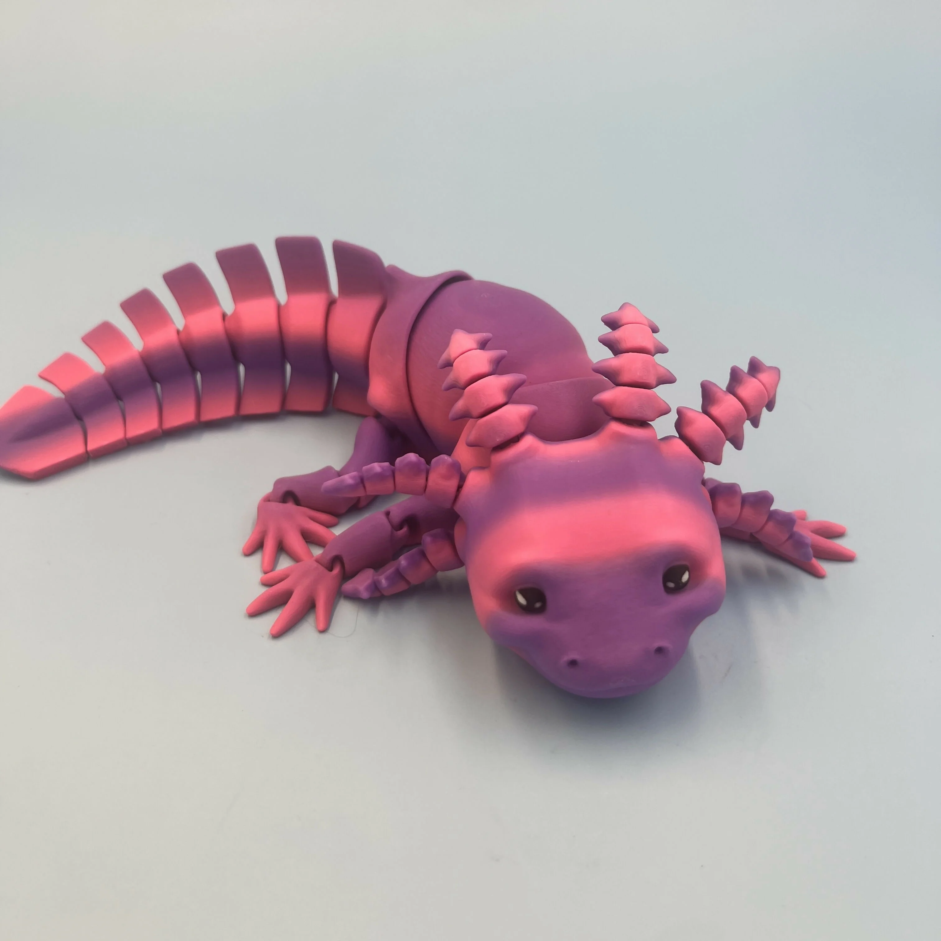 3D Printed LARGE: Articulated Sensory Fidget Animals friend Axolotl (PINK / PURPLE ) 25cm - Image 2