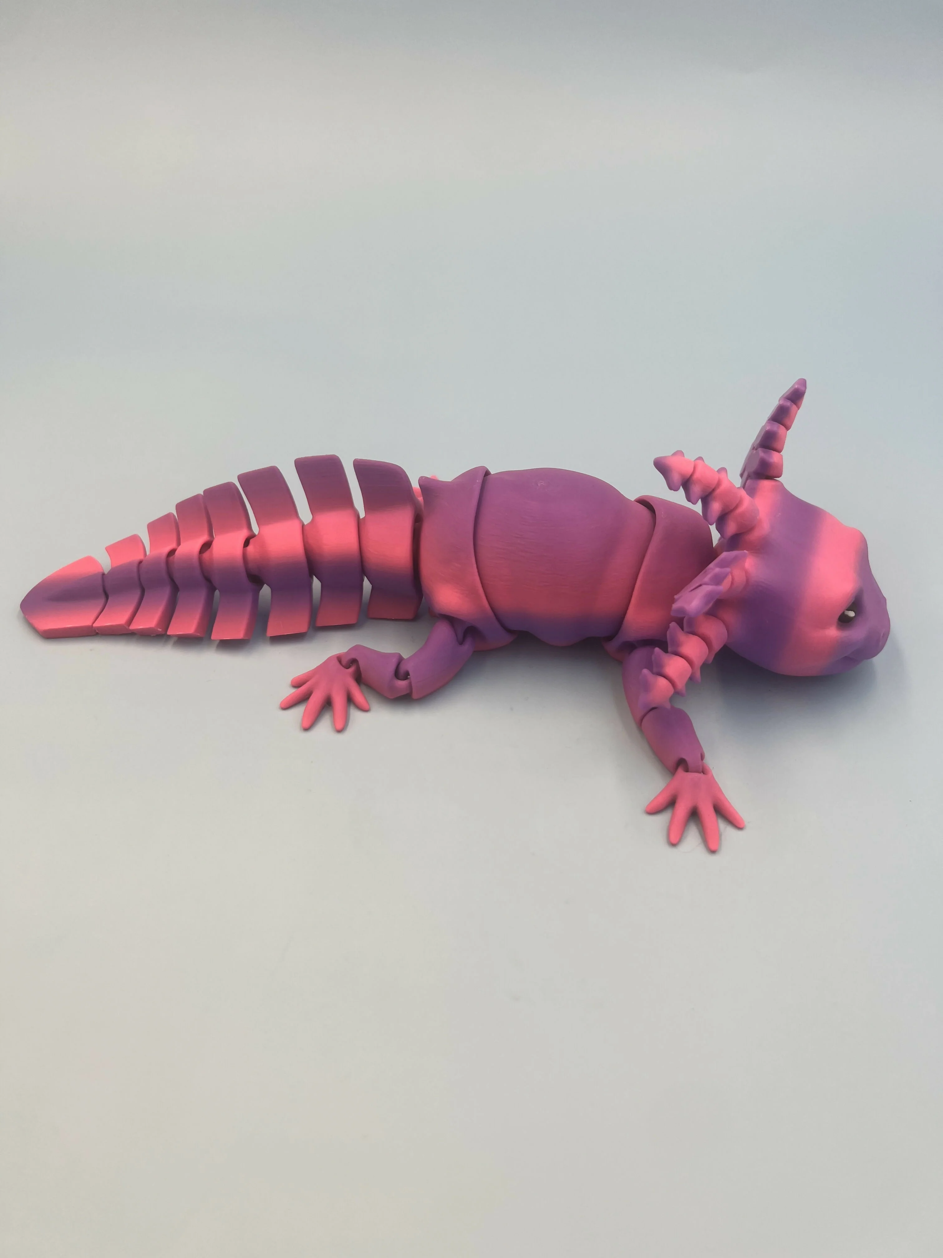 3D Printed LARGE: Articulated Sensory Fidget Animals friend Axolotl (PINK / PURPLE ) 25cm - Image 3