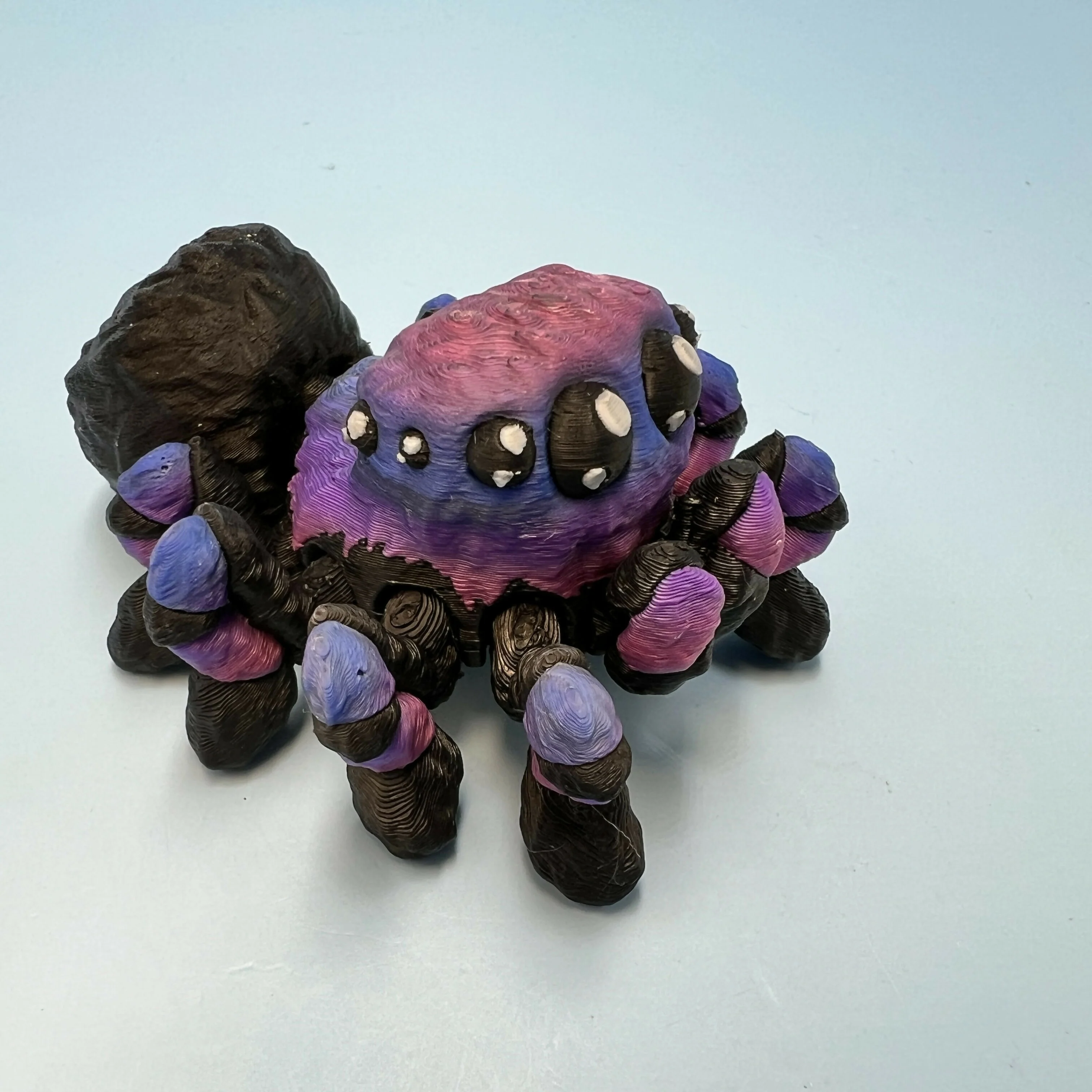 3D Printed MEDIUM: Articulated Sensory Fidget Animals friends Spider (Purple/Black) 7cm