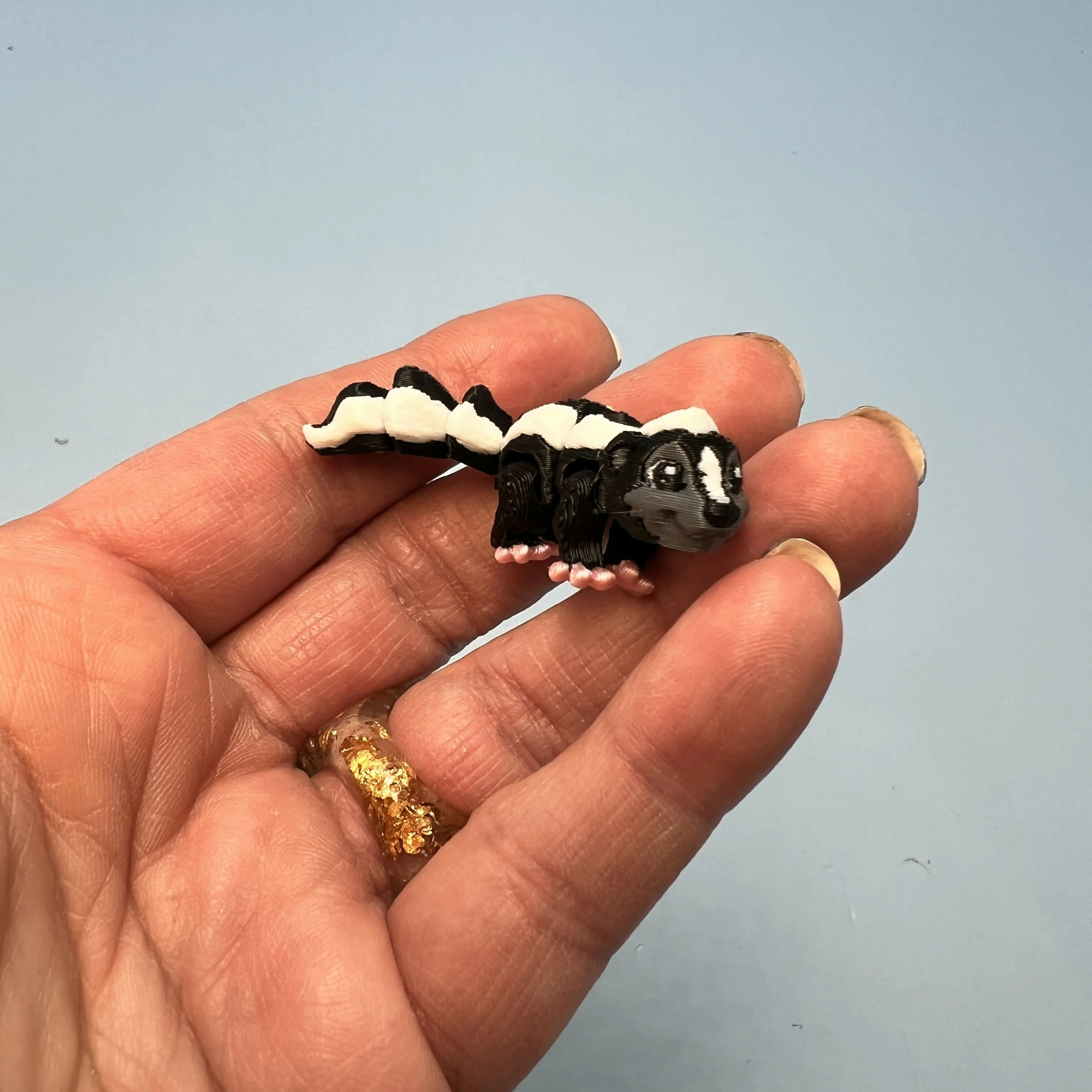 3D Printed Micro Miniatures: Articulated Sensory Fidget Animal friends Manatee, Skunk, Hedgehog, Spider & Capybara 3-5cm - Image 2