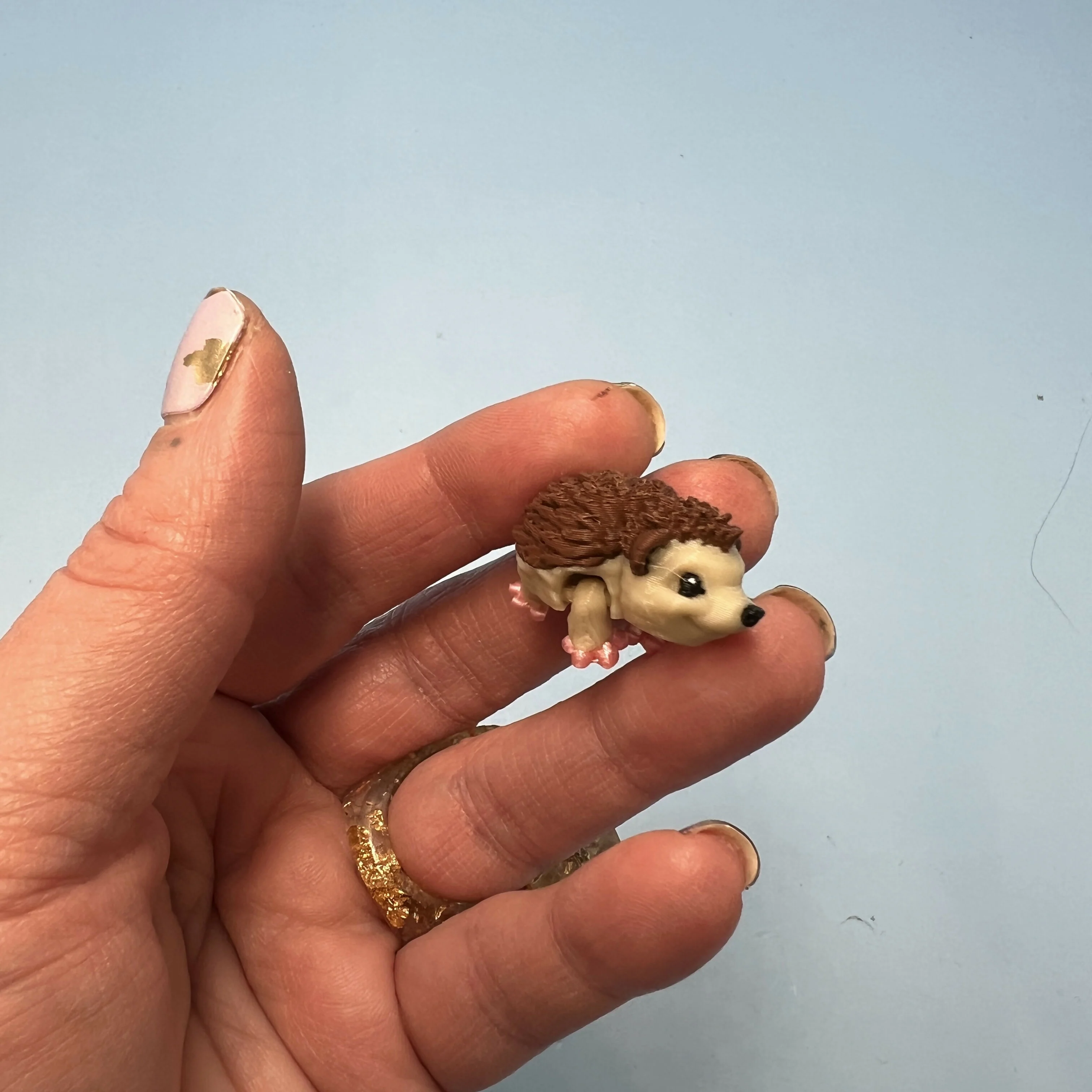 3D Printed Micro Miniatures: Articulated Sensory Fidget Animal friends Manatee, Skunk, Hedgehog, Spider & Capybara 3-5cm - Image 3