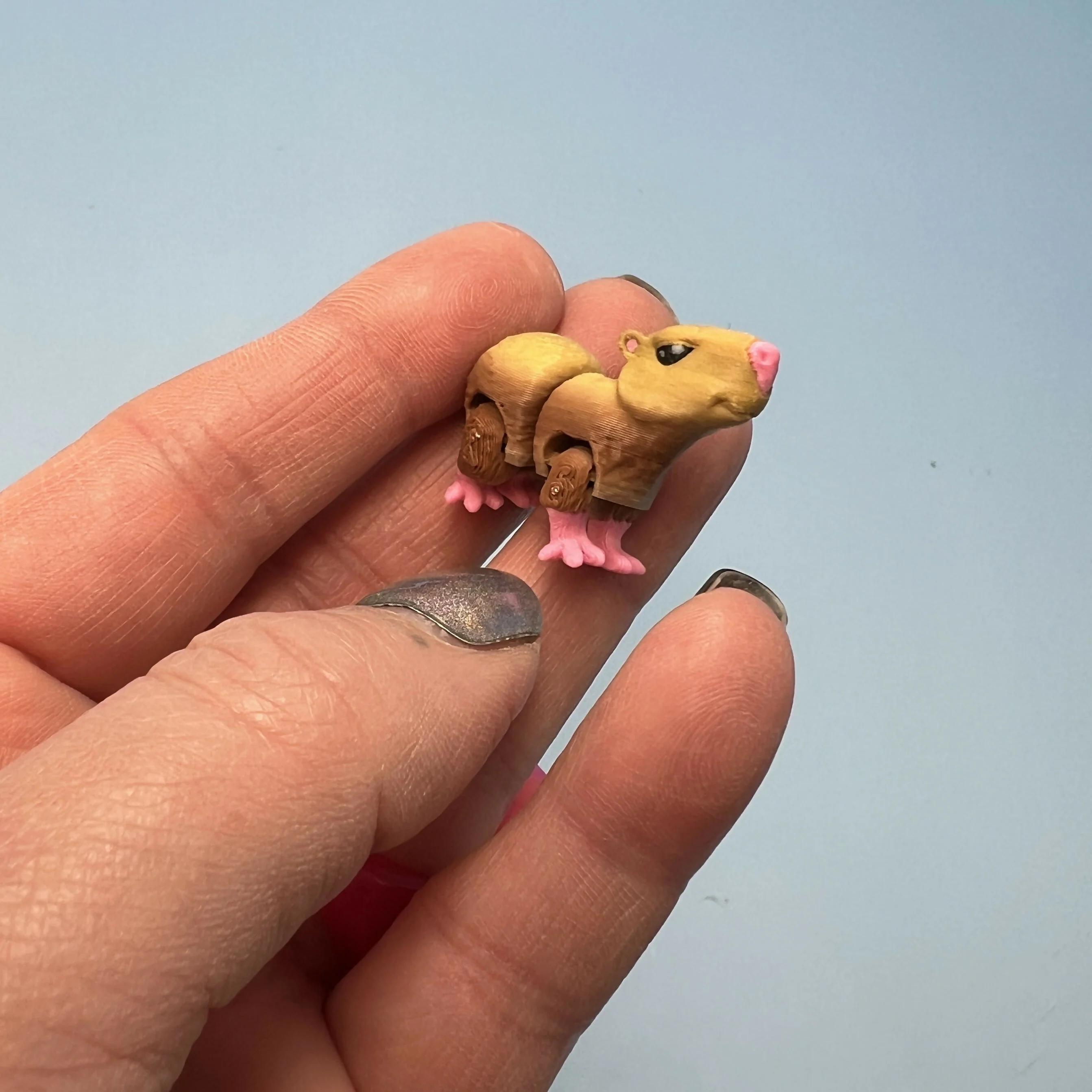 3D Printed Micro Miniatures: Articulated Sensory Fidget Animal friends Manatee, Skunk, Hedgehog, Spider & Capybara 3-5cm - Image 5