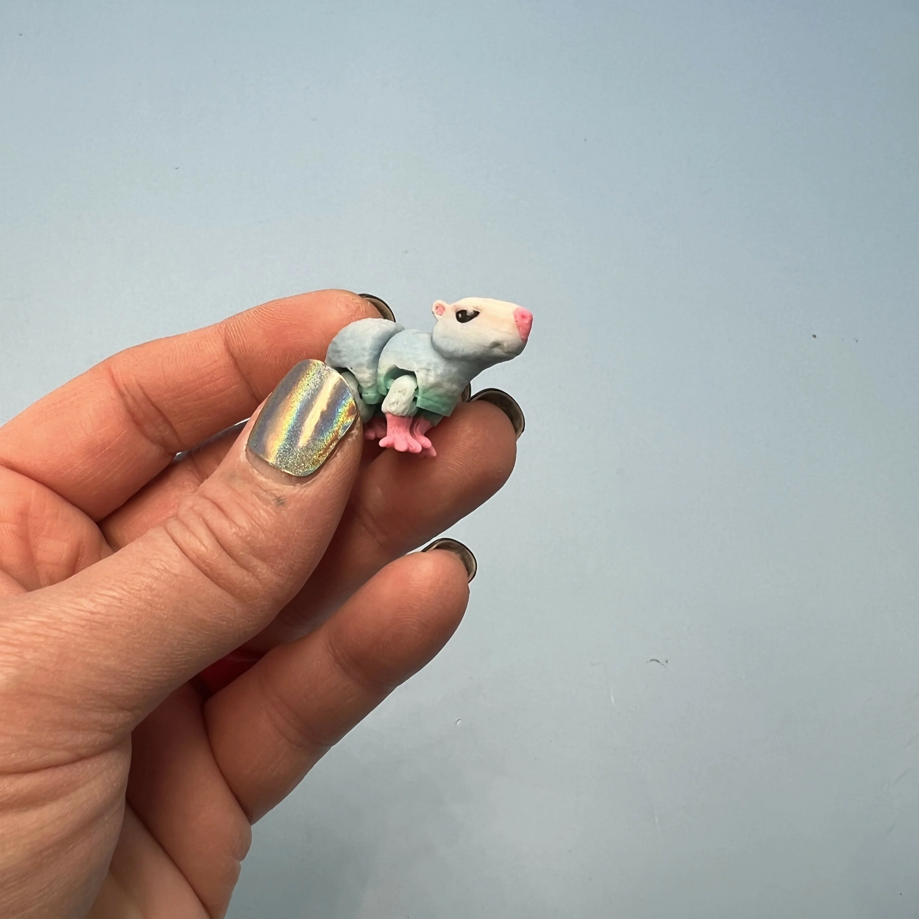 3D Printed Micro Miniatures: Articulated Sensory Fidget Animal friends Manatee, Skunk, Hedgehog, Spider & Capybara 3-5cm - Image 6