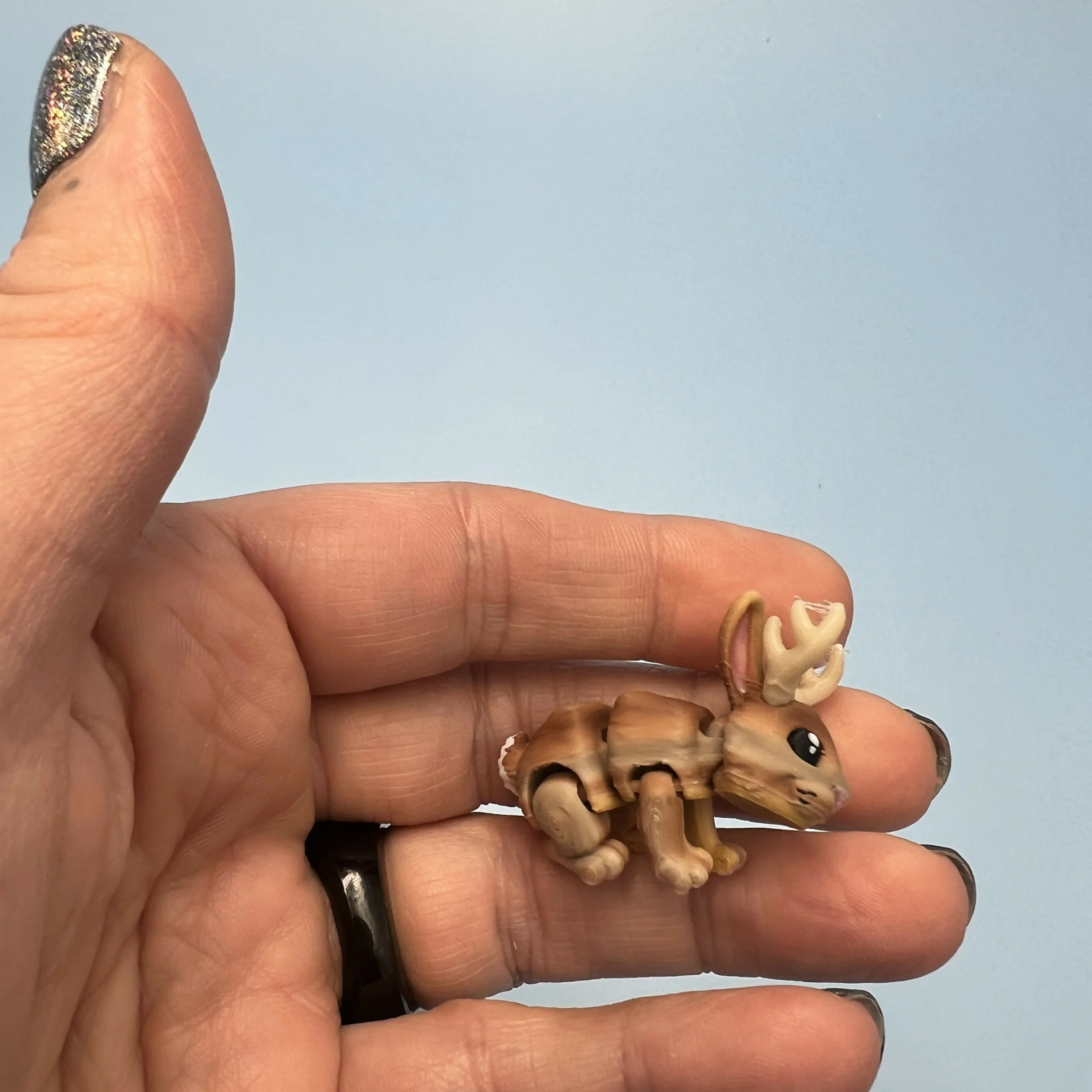 3D Printed Micro Miniatures: Articulated Sensory Fidget Animals friends, Lizards, Hammerhead Shark, Rabbits, Jackalopes 4-5cm