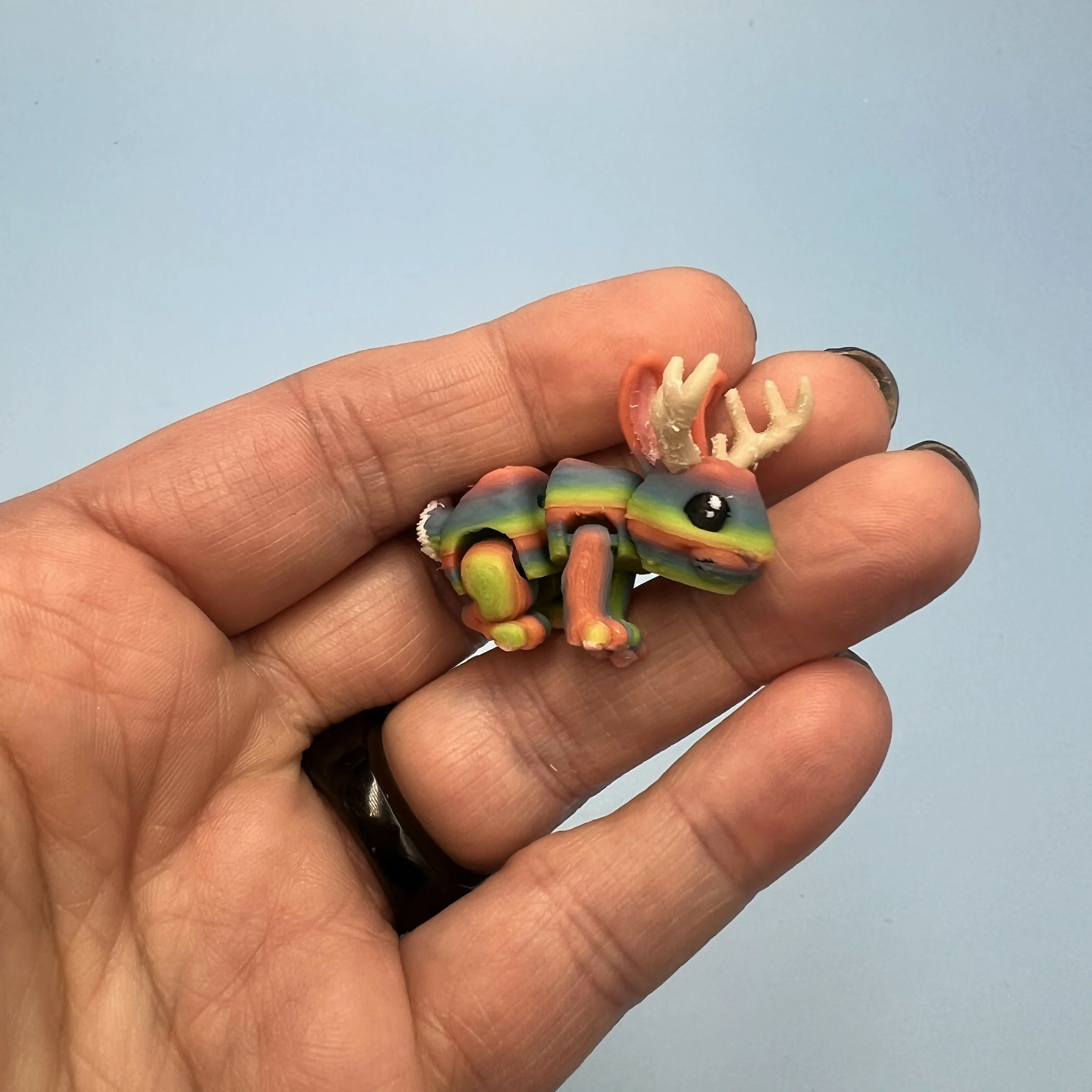 3D Printed Micro Miniatures: Articulated Sensory Fidget Animals friends, Lizards, Hammerhead Shark, Rabbits, Jackalopes 4-5cm - Image 2