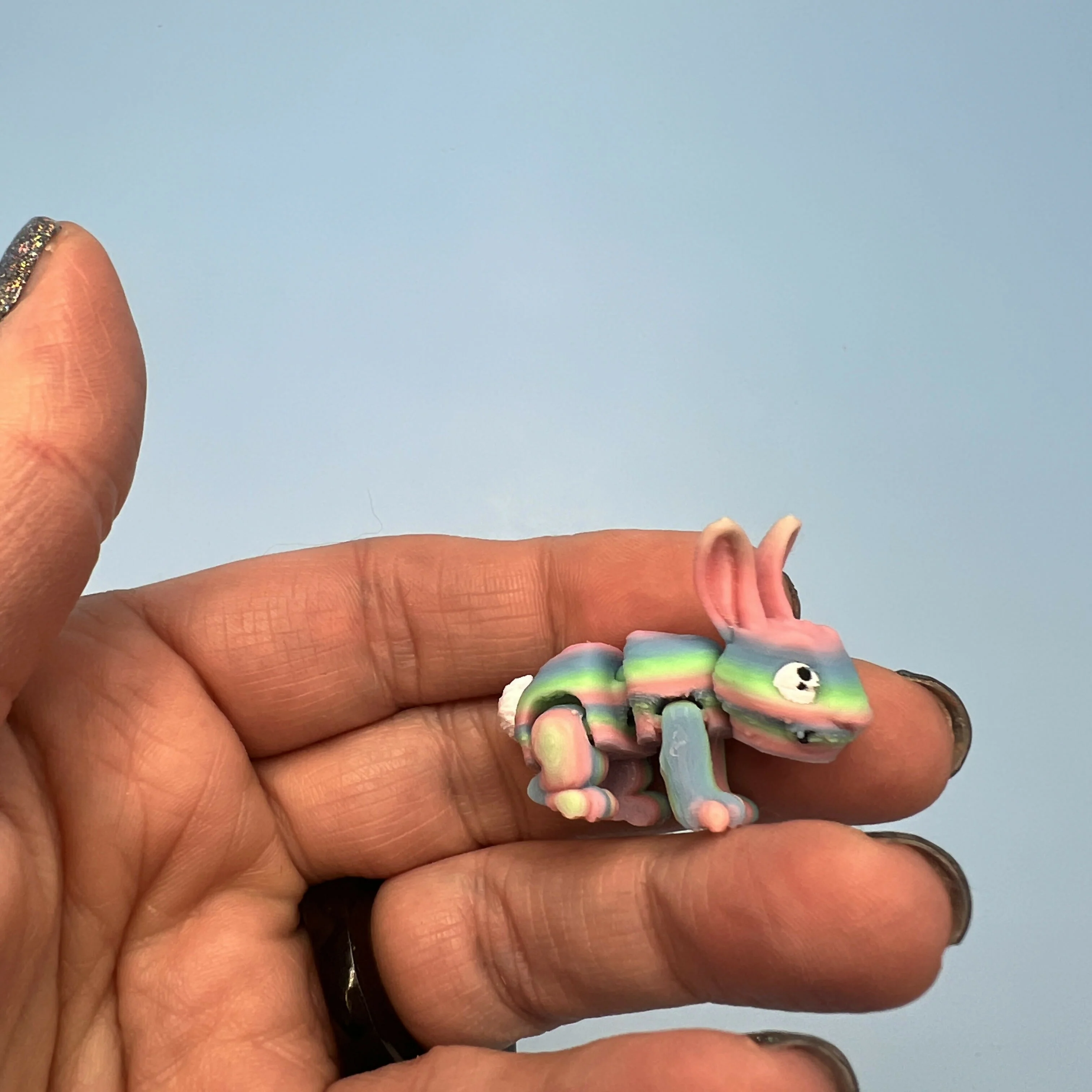 3D Printed Micro Miniatures: Articulated Sensory Fidget Animals friends, Lizards, Hammerhead Shark, Rabbits, Jackalopes 4-5cm - Image 4