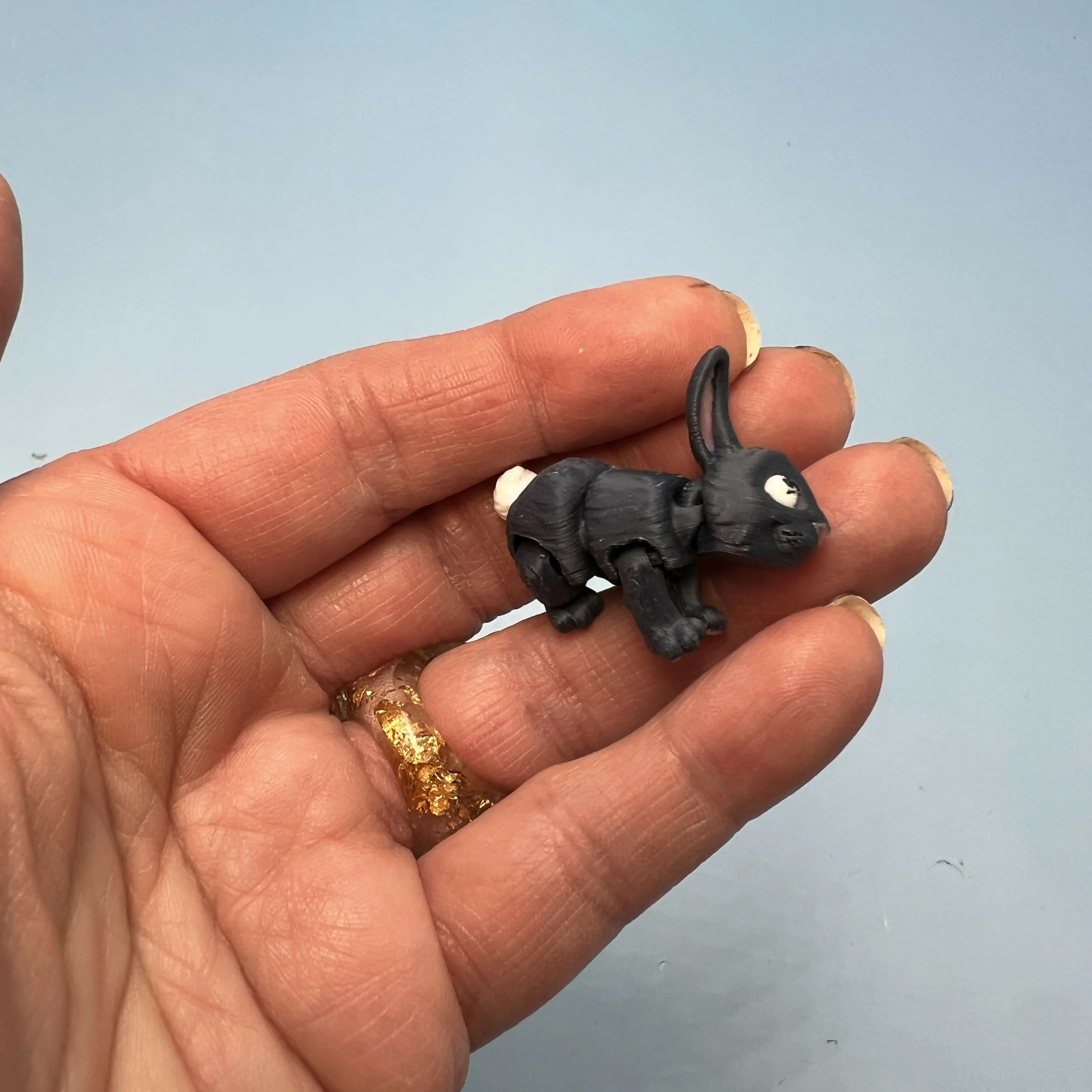 3D Printed Micro Miniatures: Articulated Sensory Fidget Animals friends, Lizards, Hammerhead Shark, Rabbits, Jackalopes 4-5cm - Image 9
