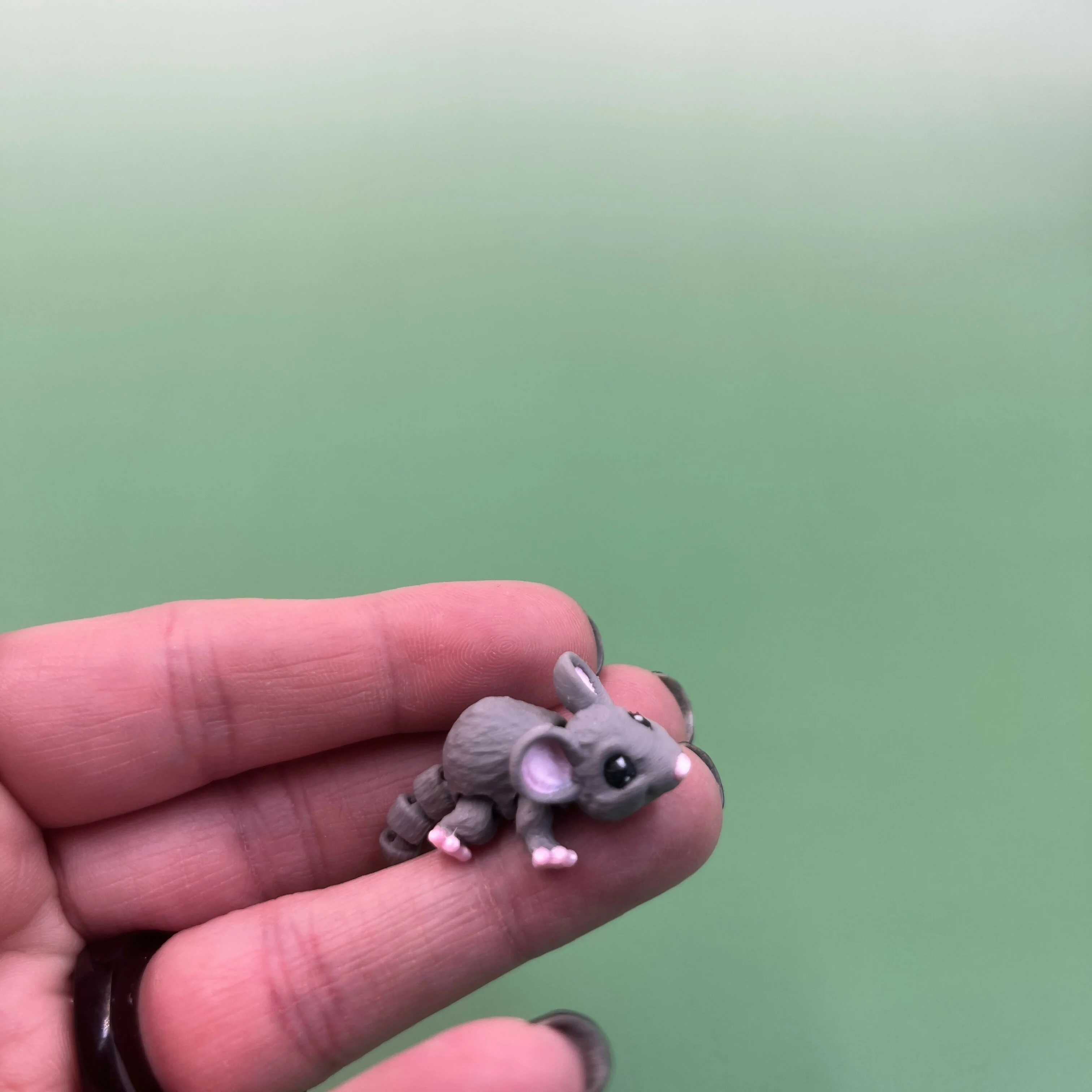 3D Printed Micro Miniatures: Articulated Sensory Fidget Animals friends, Mice, Lamb, Bat, Ferret, Opossum, Raccoon, Otter & Grey Shark 3-5cm - Image 10