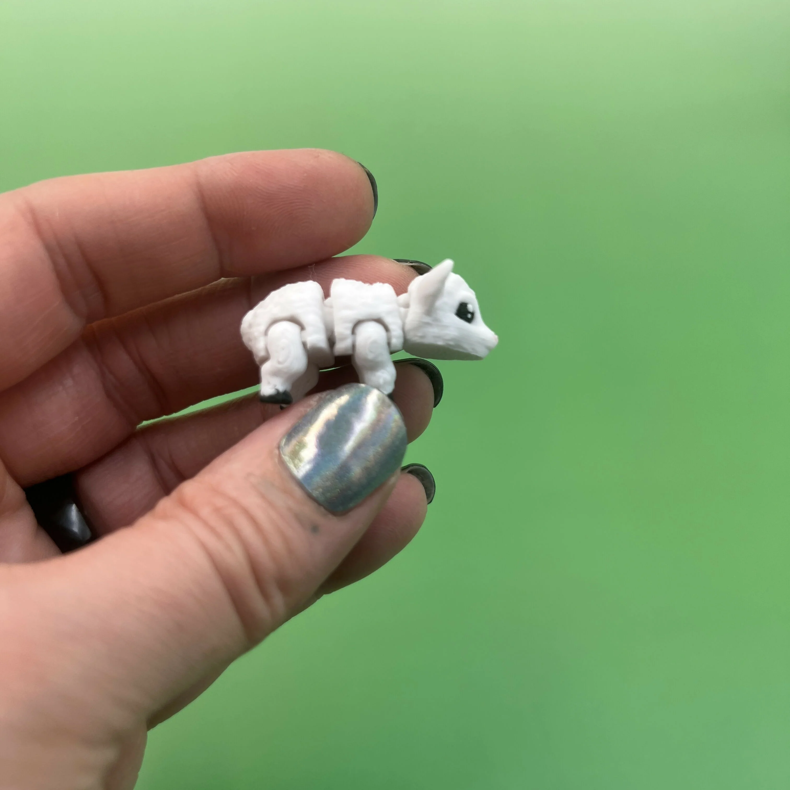3D Printed Micro Miniatures: Articulated Sensory Fidget Animals friends, Mice, Lamb, Bat, Ferret, Opossum, Raccoon, Otter & Grey Shark 3-5cm - Image 2