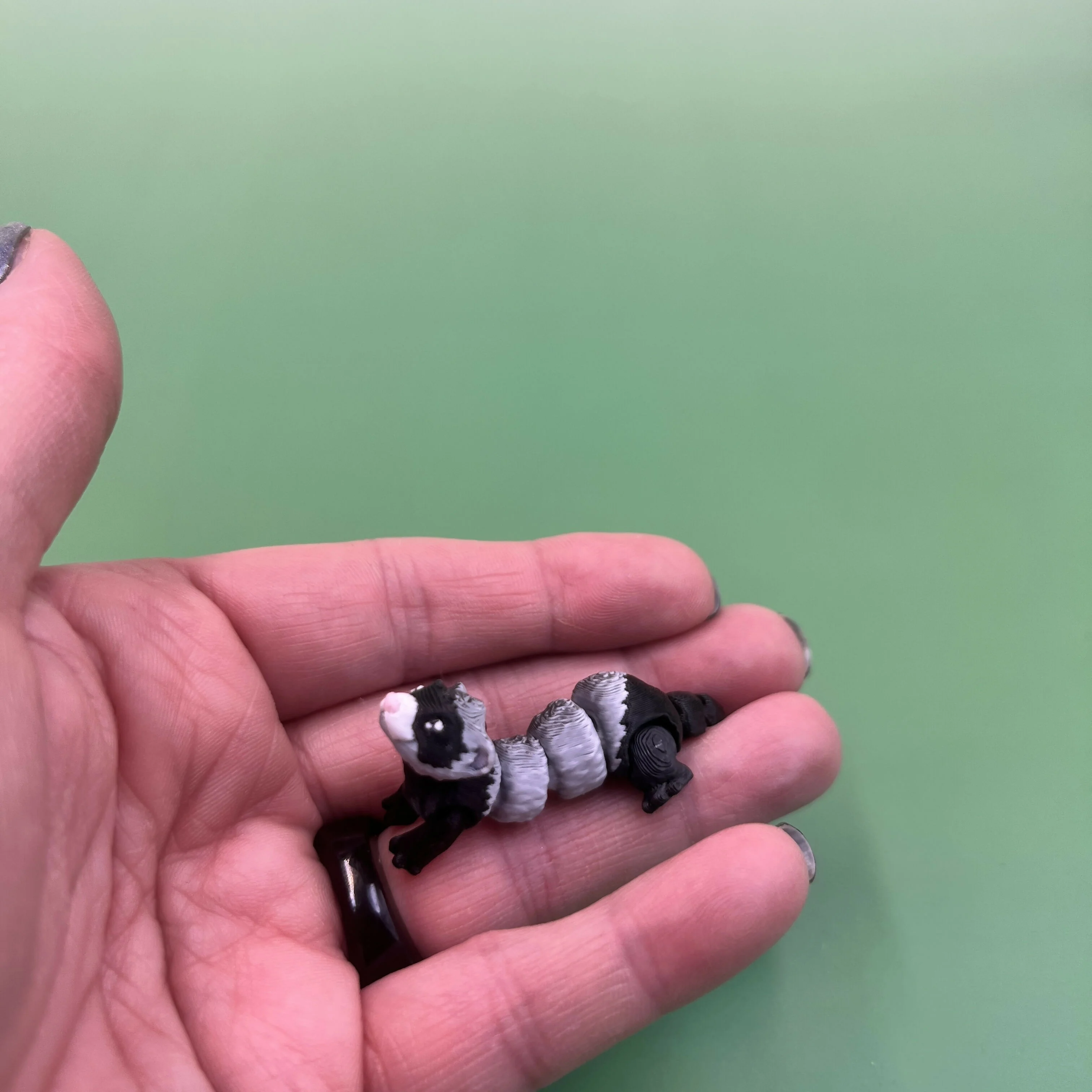 3D Printed Micro Miniatures: Articulated Sensory Fidget Animals friends, Mice, Lamb, Bat, Ferret, Opossum, Raccoon, Otter & Grey Shark 3-5cm - Image 4