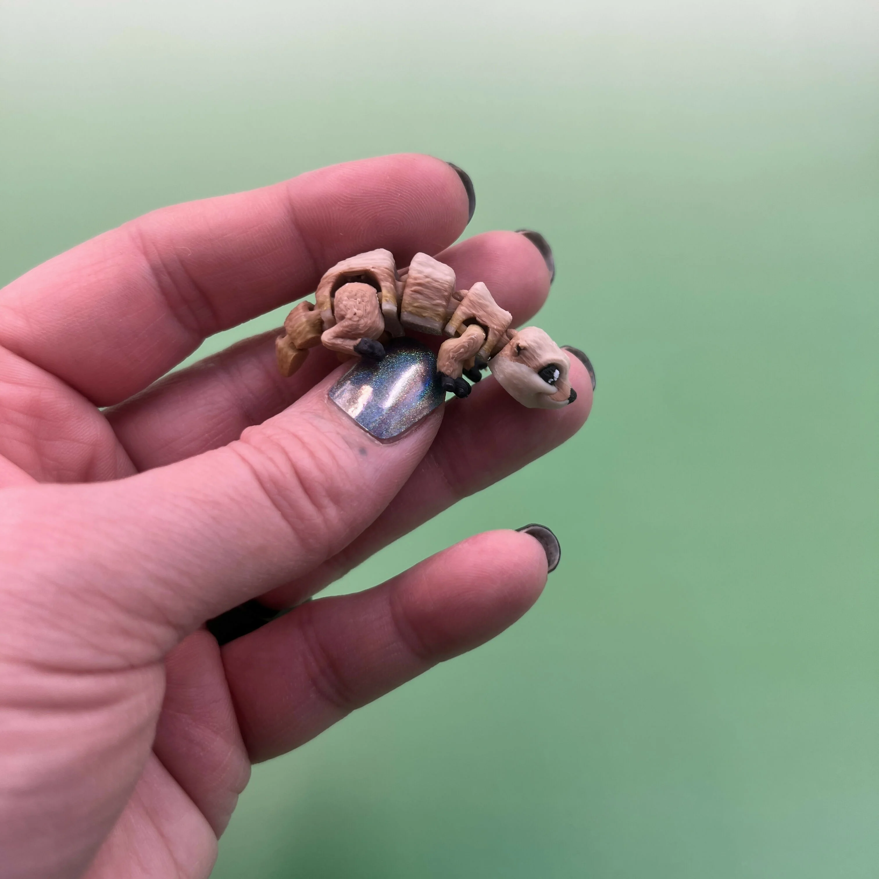 3D Printed Micro Miniatures: Articulated Sensory Fidget Animals friends, Mice, Lamb, Bat, Ferret, Opossum, Raccoon, Otter & Grey Shark 3-5cm - Image 5