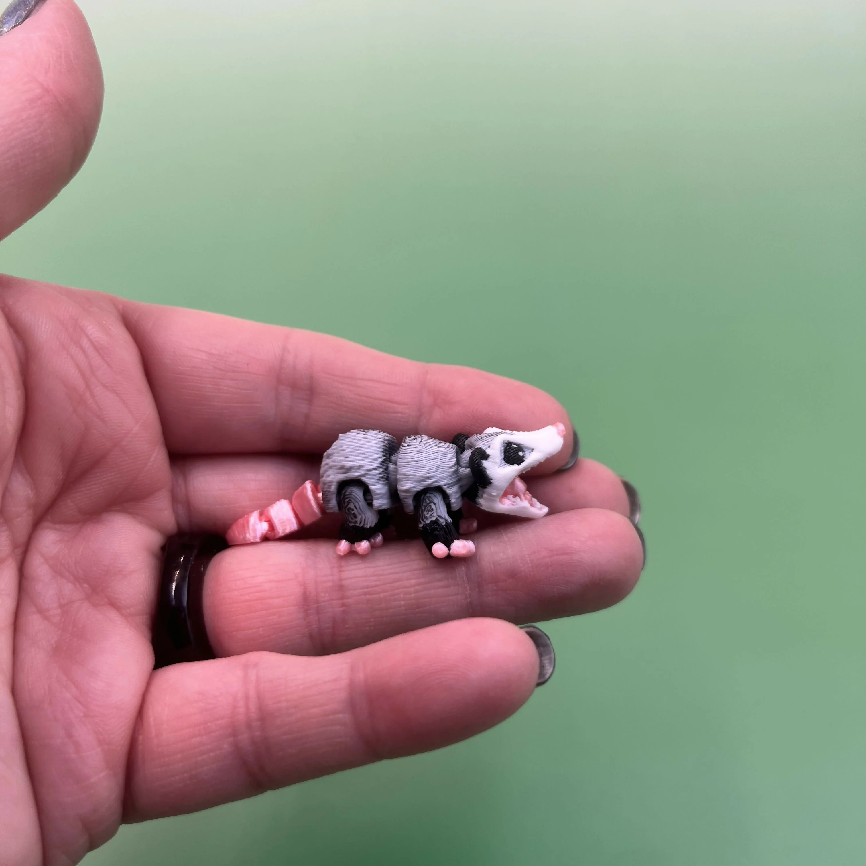 3D Printed Micro Miniatures: Articulated Sensory Fidget Animals friends, Mice, Lamb, Bat, Ferret, Opossum, Raccoon, Otter & Grey Shark 3-5cm - Image 7