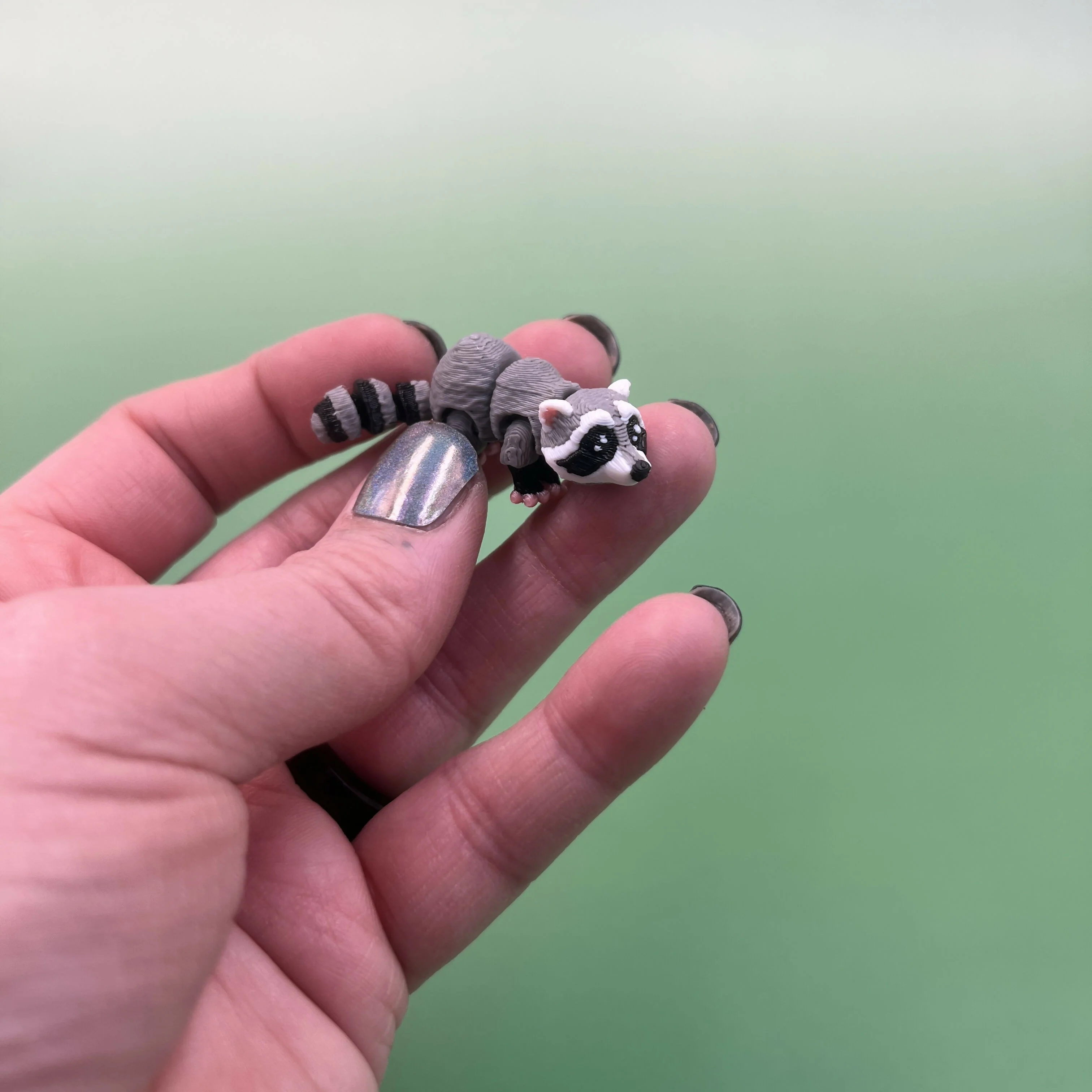 3D Printed Micro Miniatures: Articulated Sensory Fidget Animals friends, Mice, Lamb, Bat, Ferret, Opossum, Raccoon, Otter & Grey Shark 3-5cm - Image 8