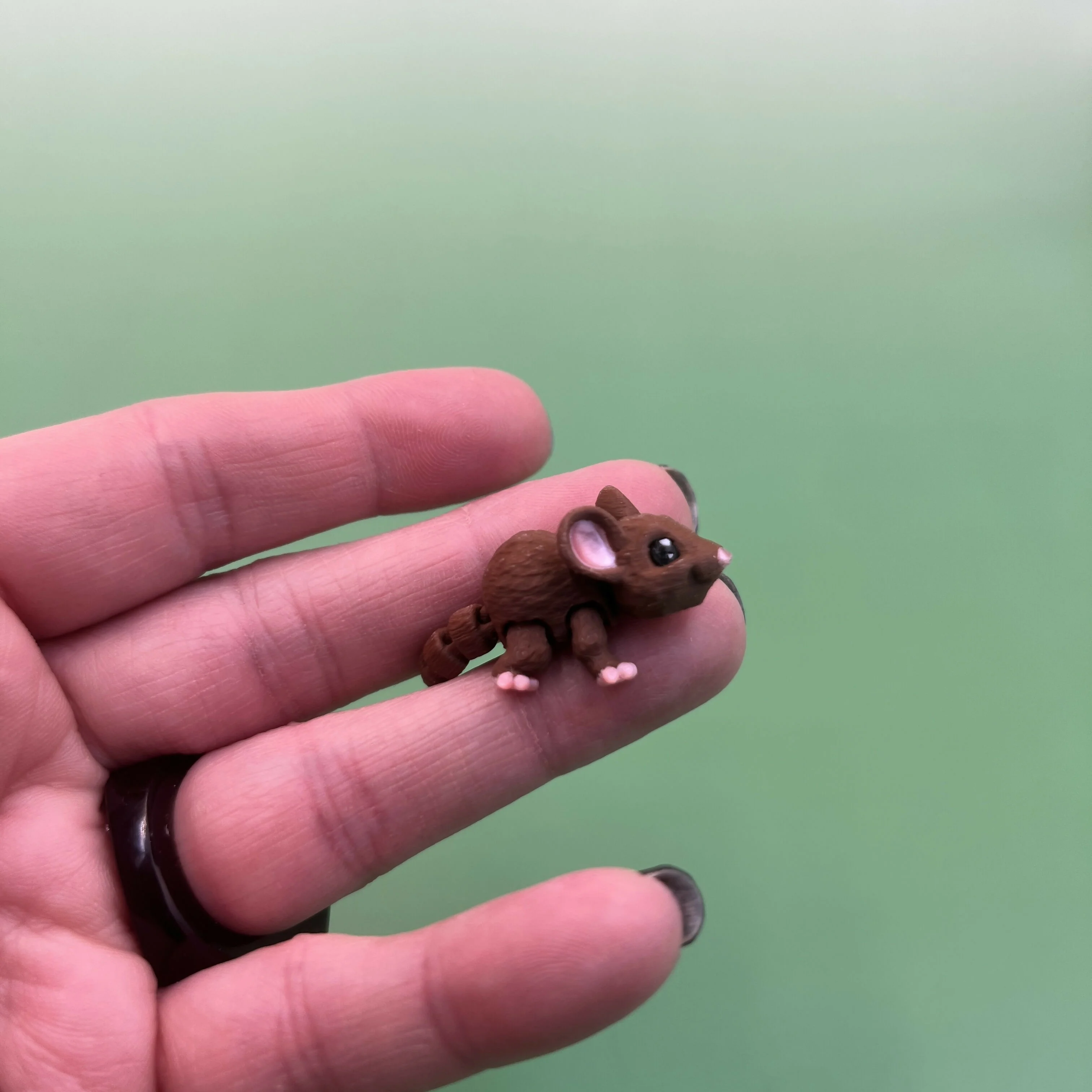 3D Printed Micro Miniatures: Articulated Sensory Fidget Animals friends, Mice, Lamb, Bat, Ferret, Opossum, Raccoon, Otter & Grey Shark 3-5cm - Image 9
