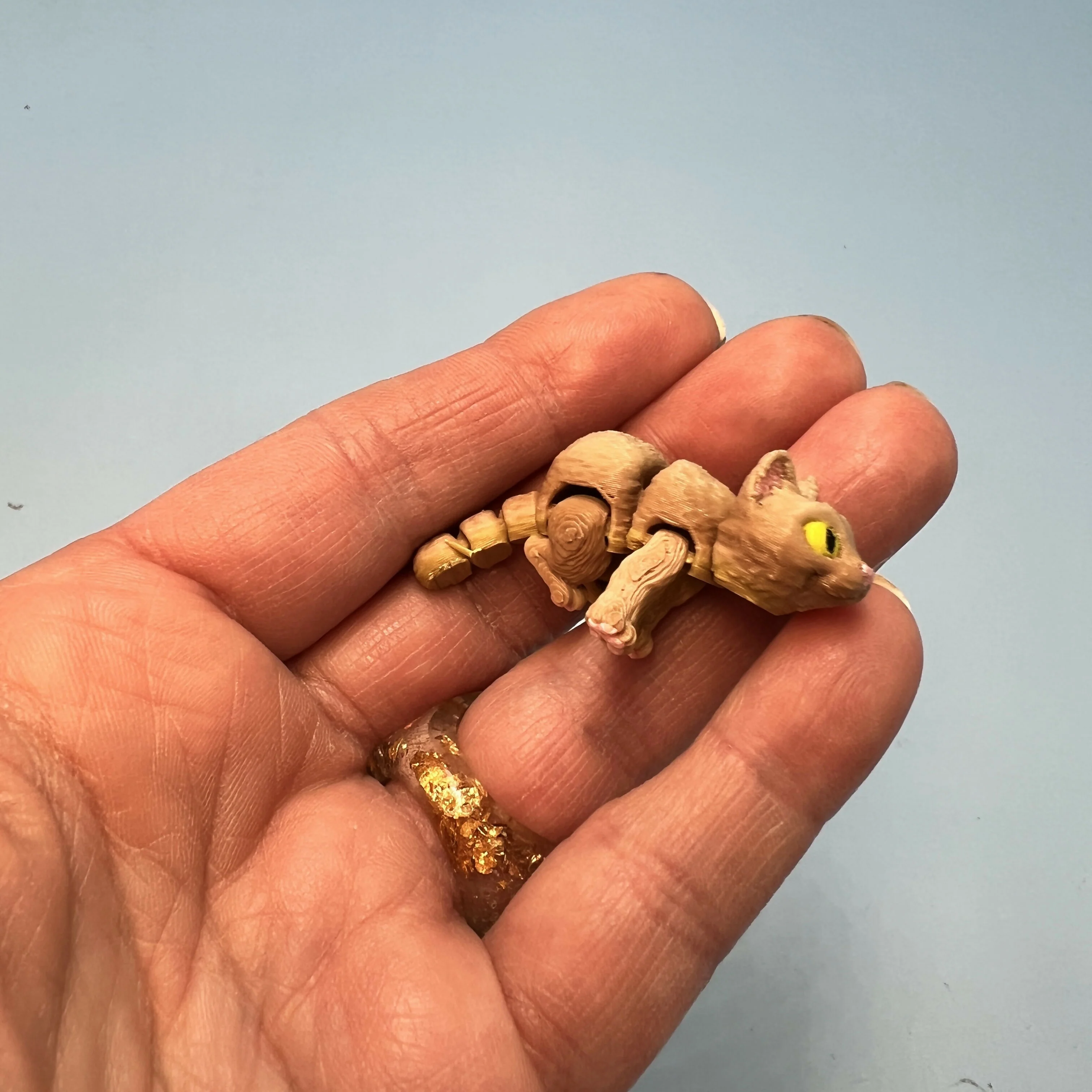 3D Printed Micro Miniatures: Articulated Sensory Fidget Animals friends, Tigers, Turtles, Cats, Dog, Rat, Green/Blue Shark 4-5cm - Image 10