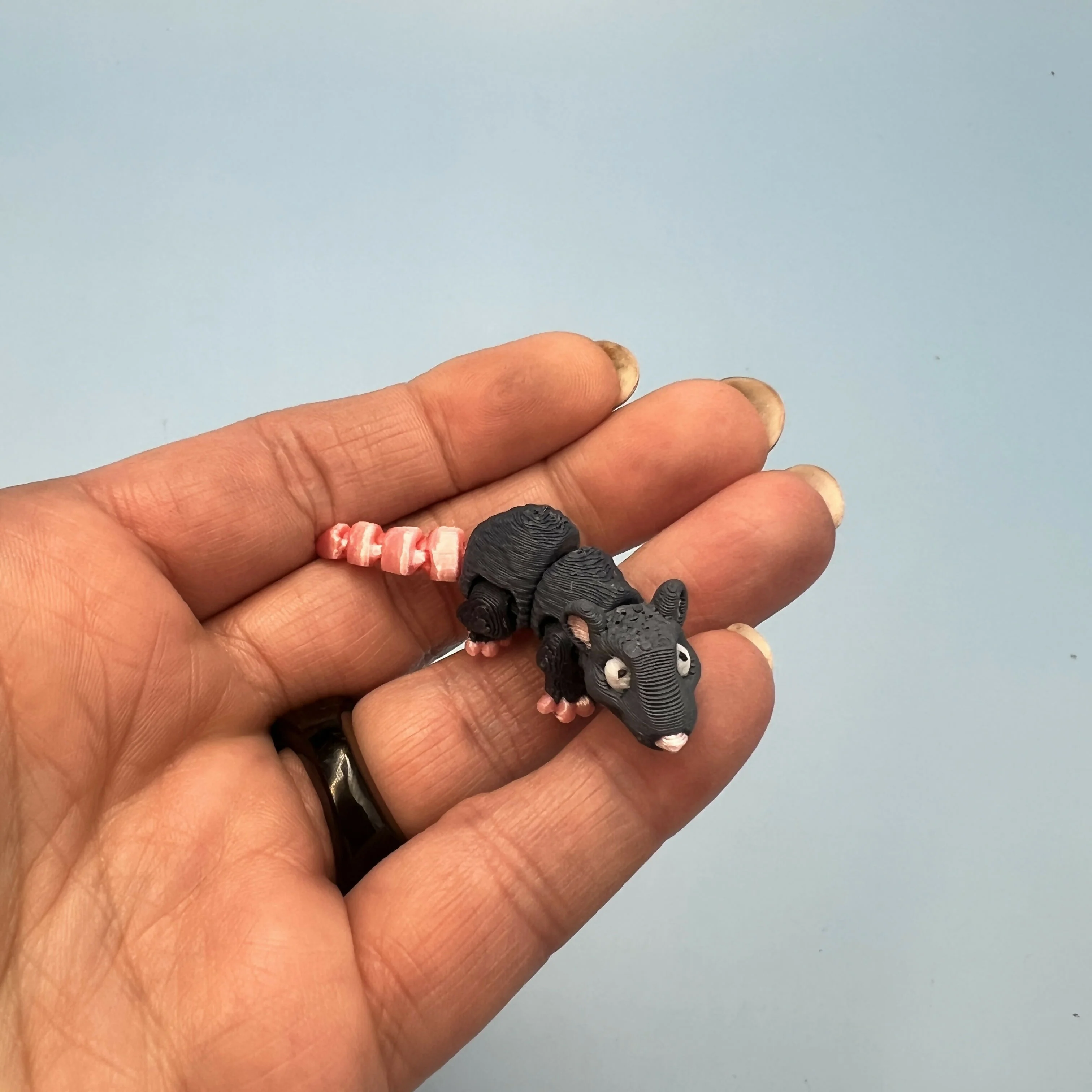 3D Printed Micro Miniatures: Articulated Sensory Fidget Animals friends, Tigers, Turtles, Cats, Dog, Rat, Green/Blue Shark 4-5cm - Image 5