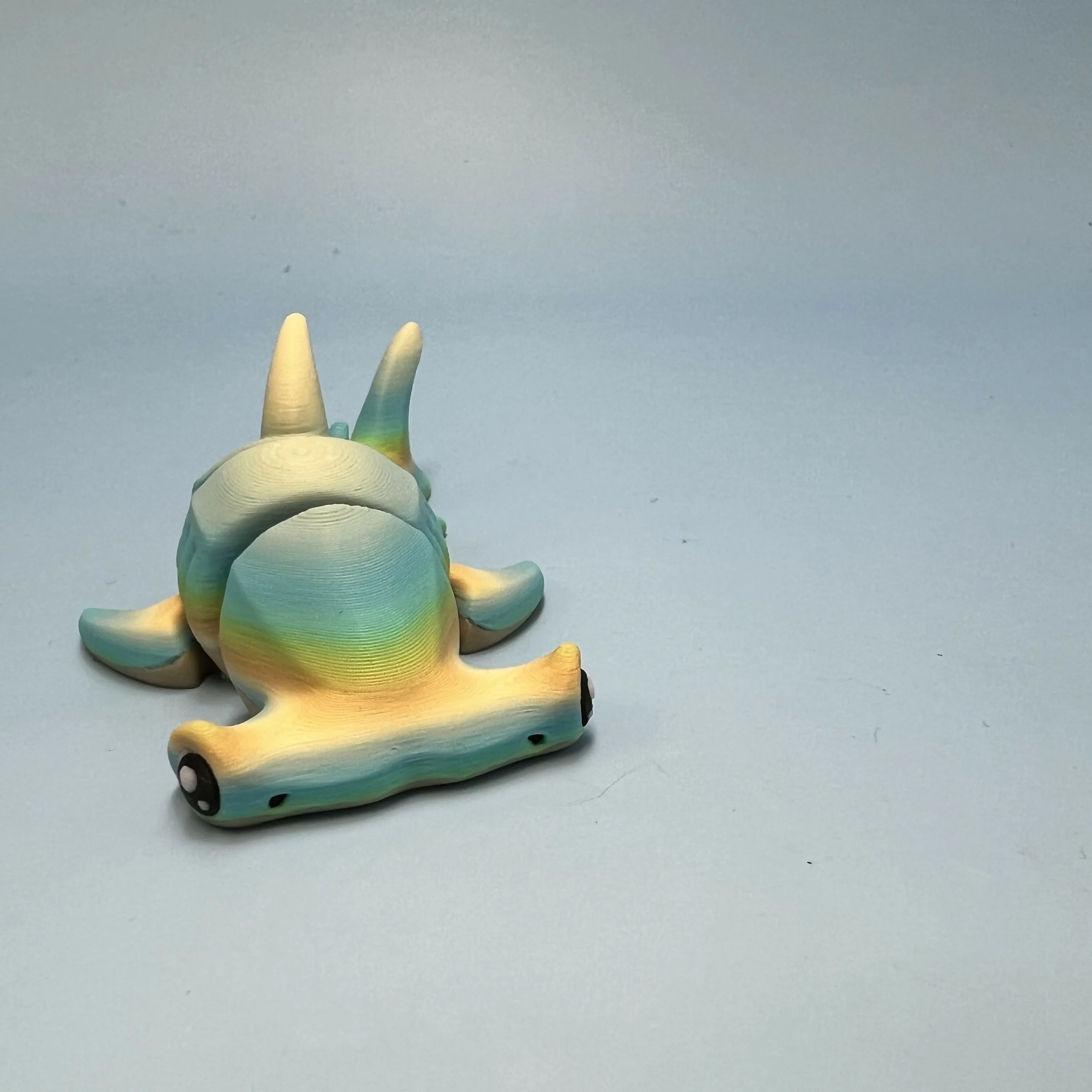 3D Printed SMALL: Articulated Sensory Fidget Animal friends Hammerhead Shark (Blue/Green/Beige & Grey) 9cm - Image 2