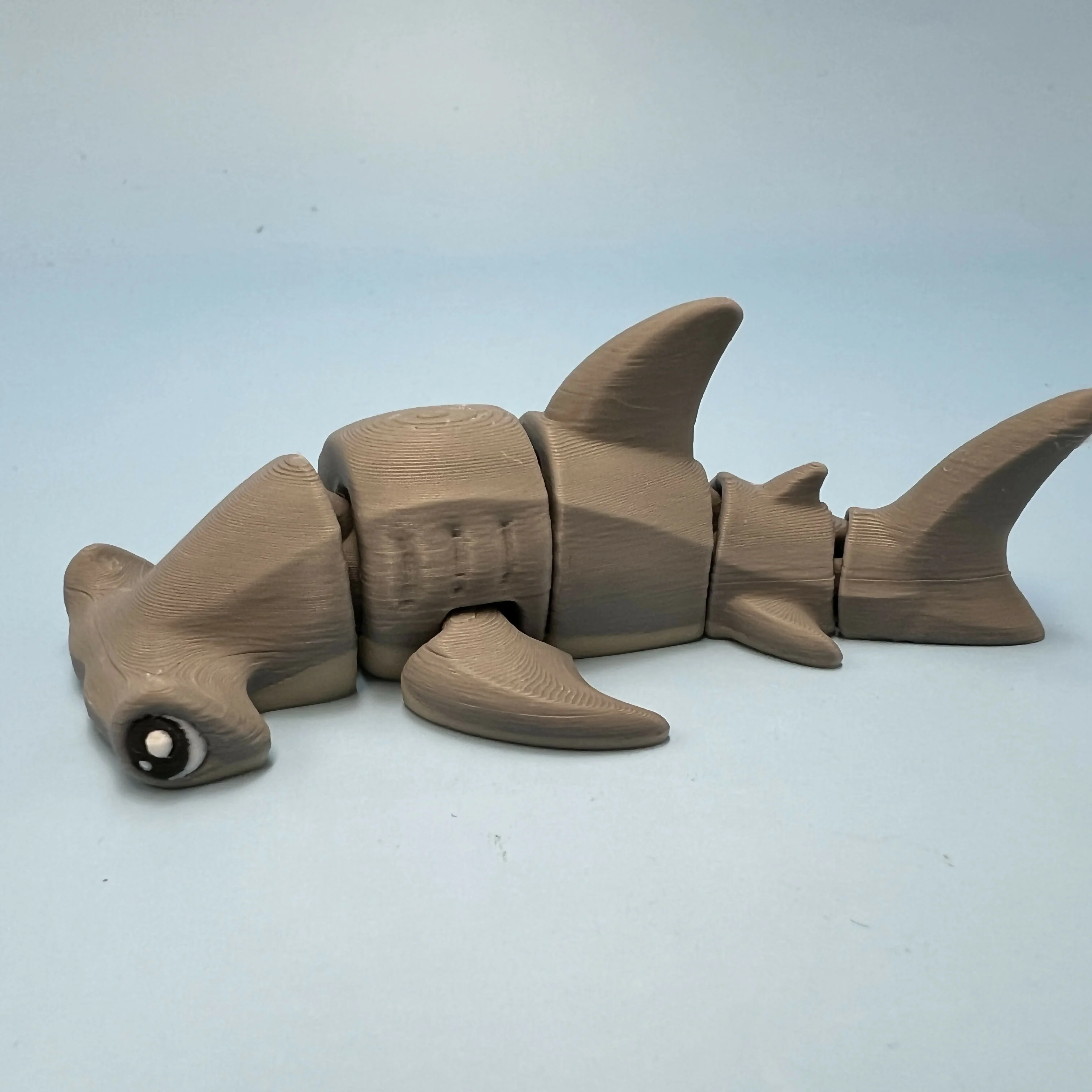 3D Printed SMALL: Articulated Sensory Fidget Animal friends Hammerhead Shark (Blue/Green/Beige & Grey) 9cm - Image 7