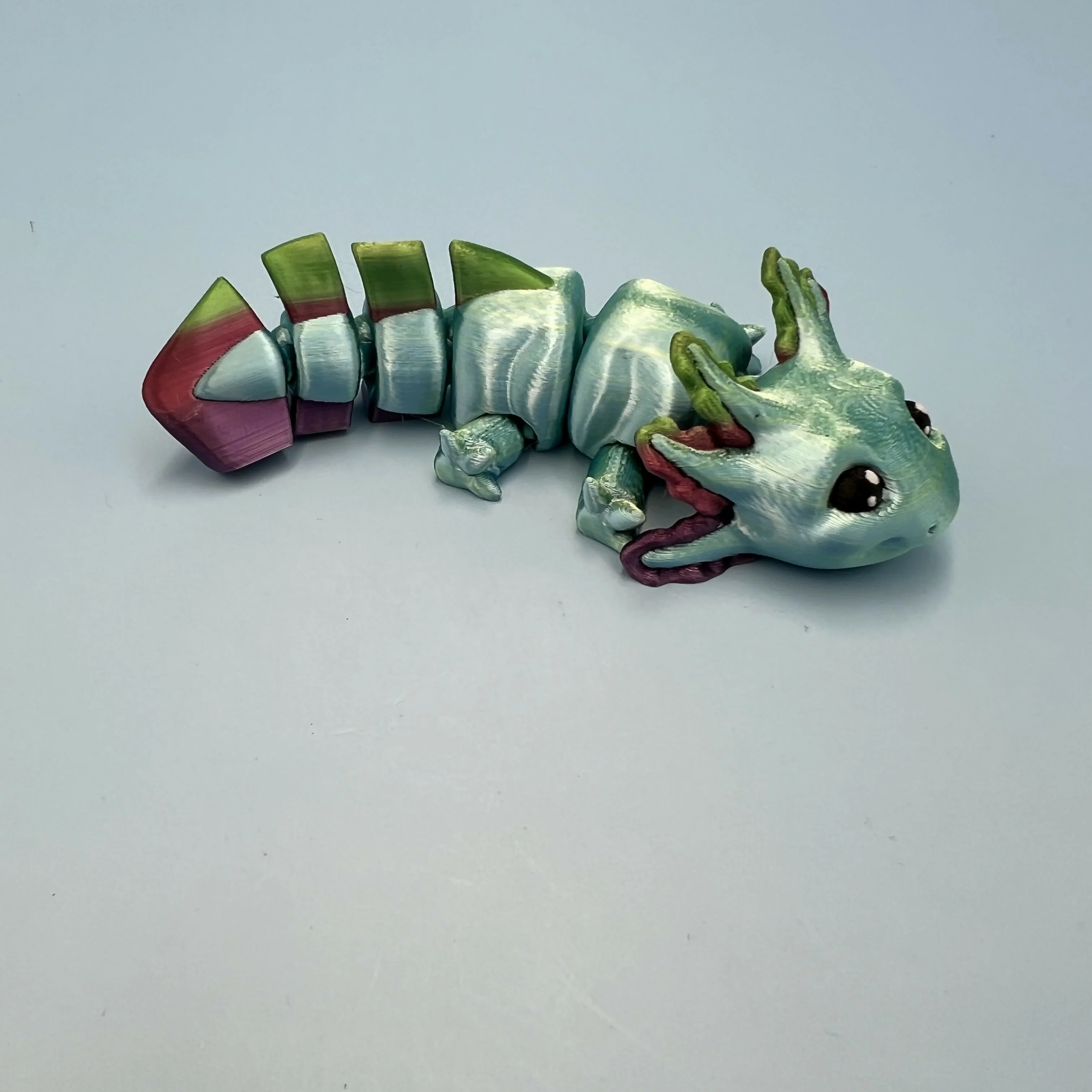 3D Printed SMALL: Articulated Sensory Fidget Animals friends Axolotl (Metalic Blue) 11cm