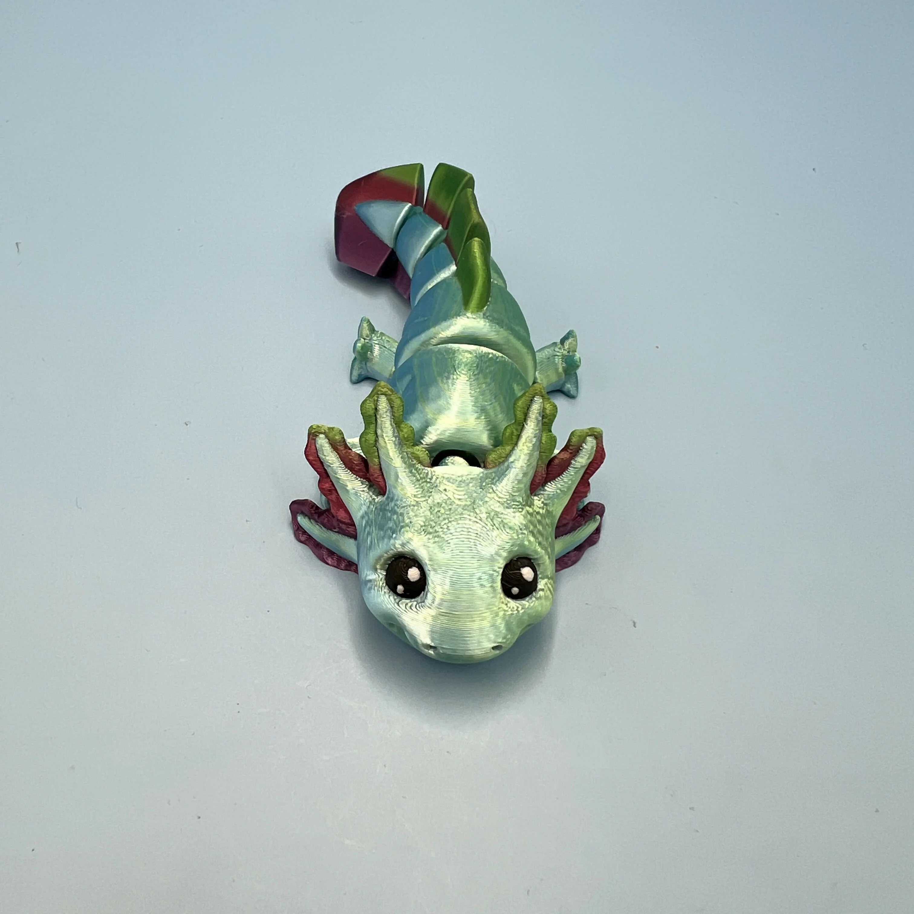3D Printed SMALL: Articulated Sensory Fidget Animals friends Axolotl (Metalic Blue) 11cm - Image 2