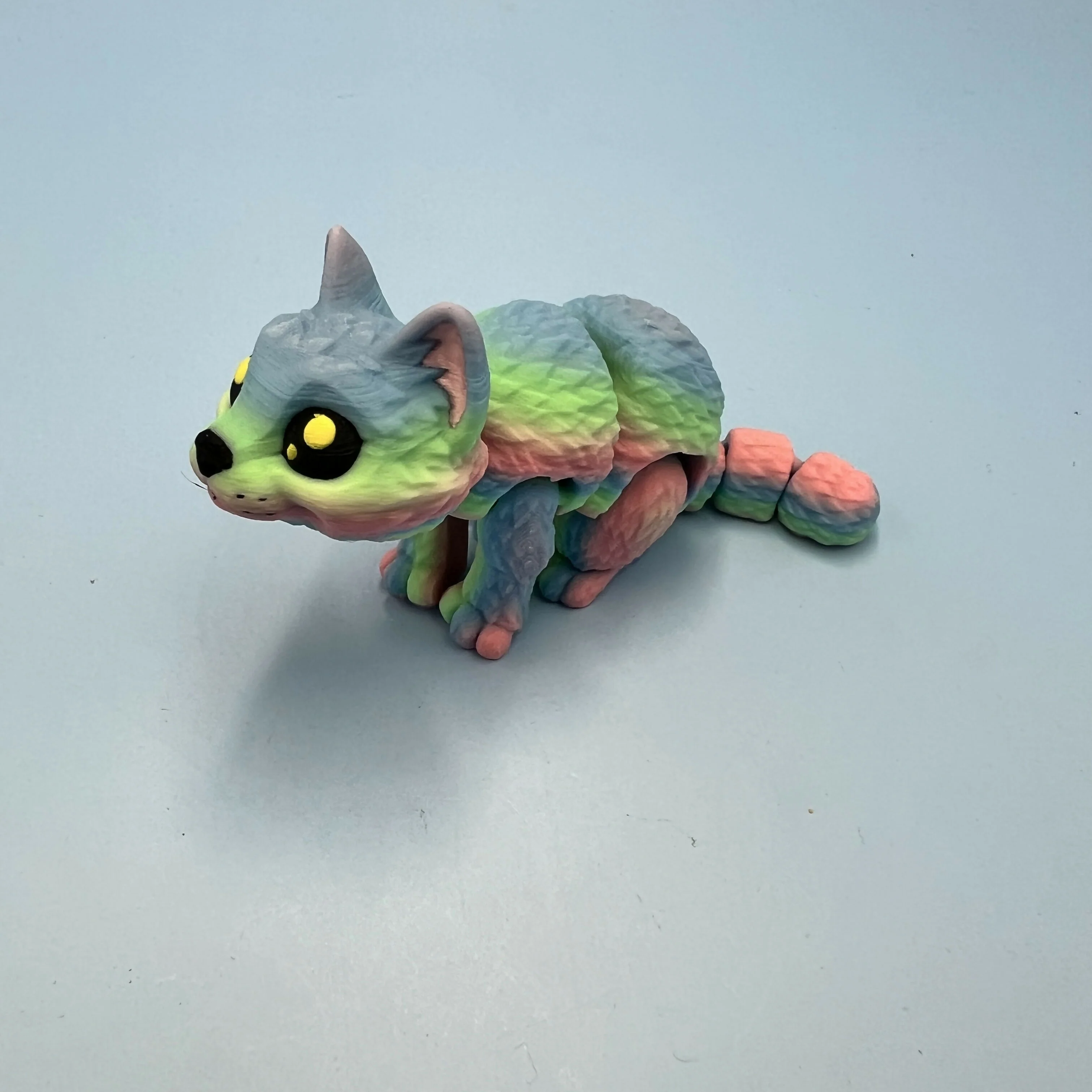 3D Printed SMALL: Articulated Sensory Fidget Animals friends Cats (Black / Grey / Rainbow / Orange) 10.5cm - Image 2