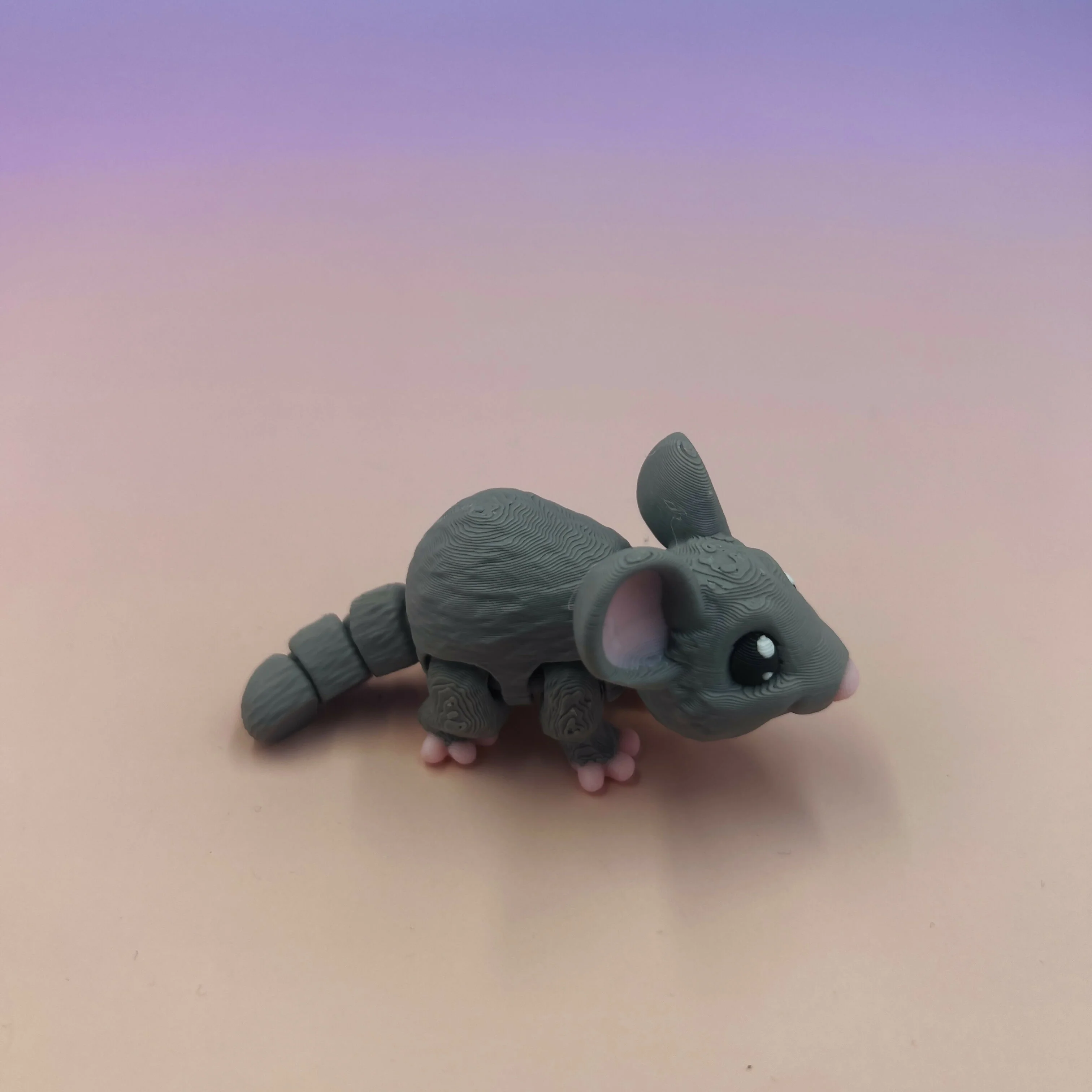 3D Printed SMALL: Articulated Sensory Fidget Animals friends Mice (Grey / Brown) 8cm - Image 5