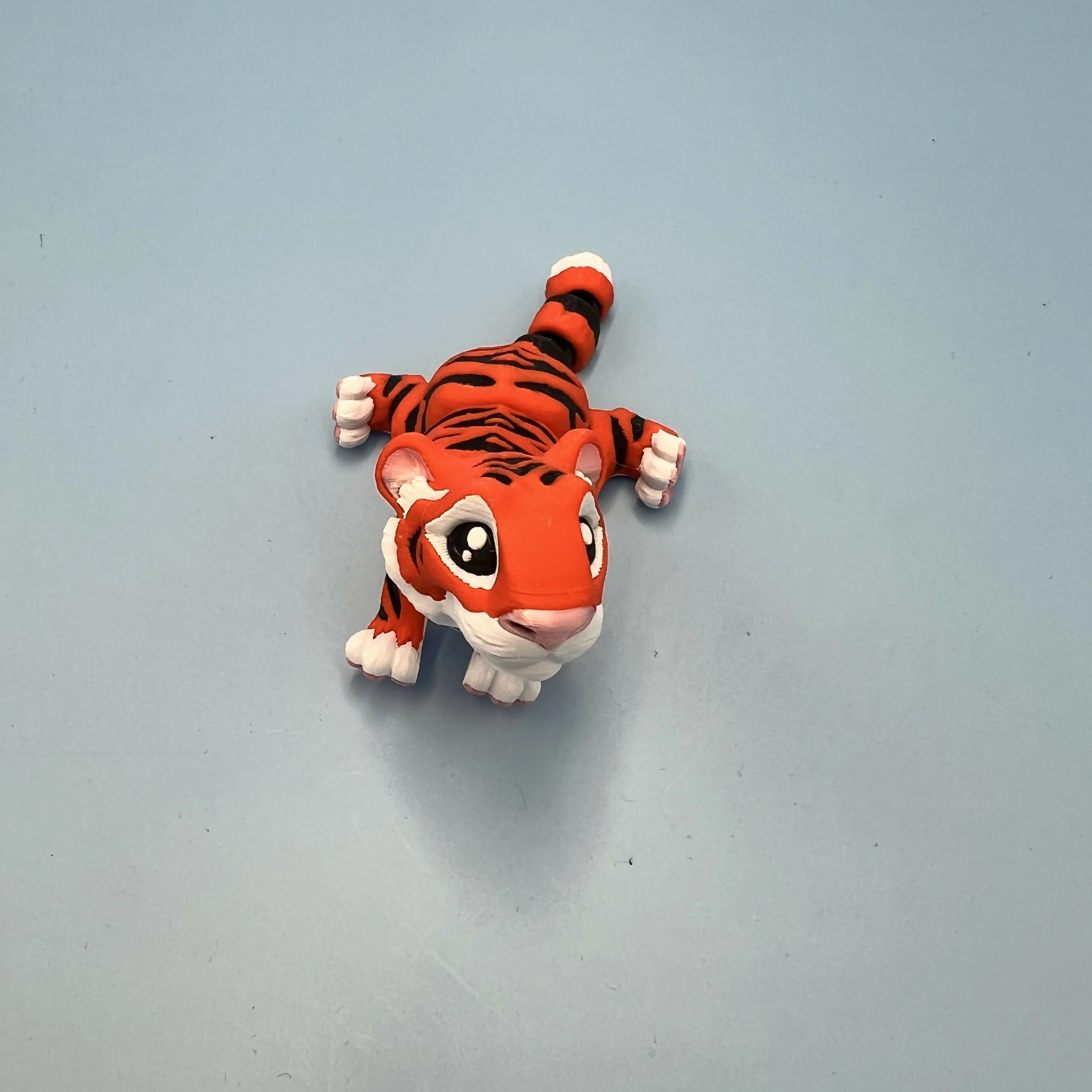 3D Printed SMALL: Articulated Sensory Fidget Animals friends Tigers (White & Orange) 11cm - Image 4