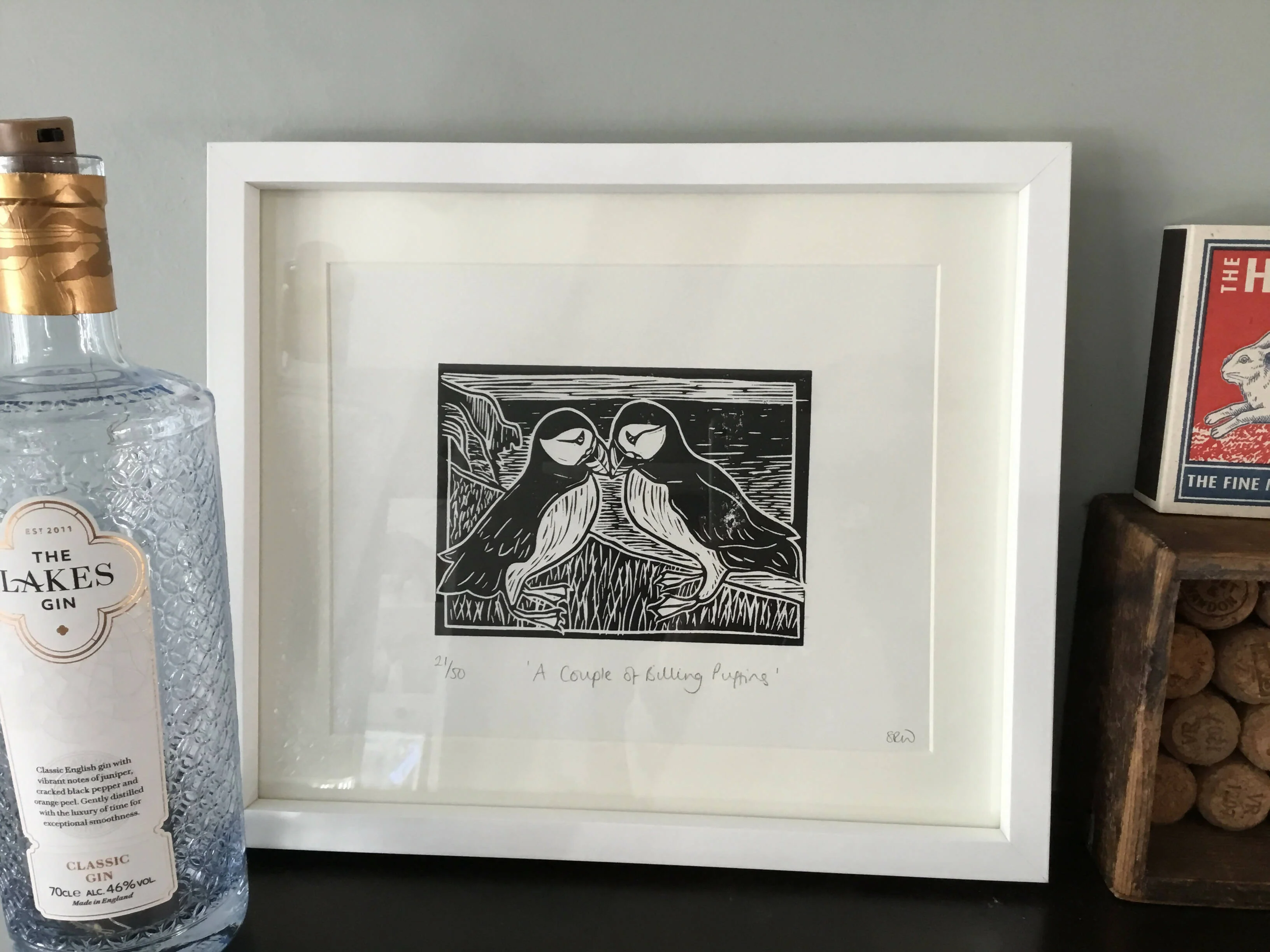 ‘A Couple of Billing Puffins’ Limited Edition Lino Cut Print - Image 11