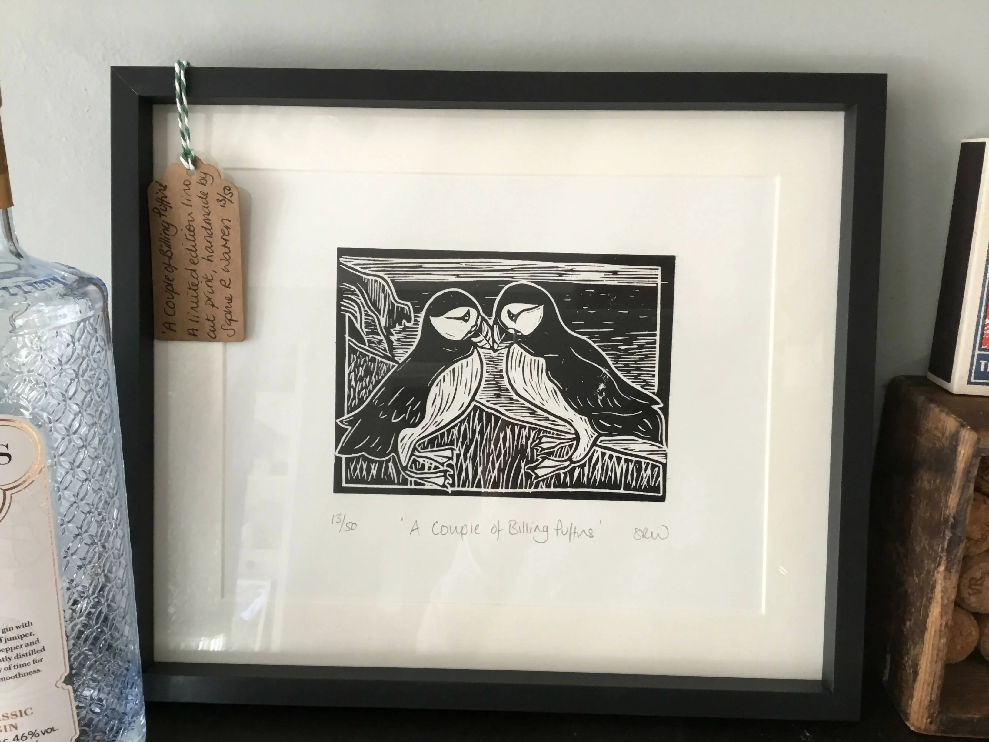 ‘A Couple of Billing Puffins’ Limited Edition Lino Cut Print - Image 15