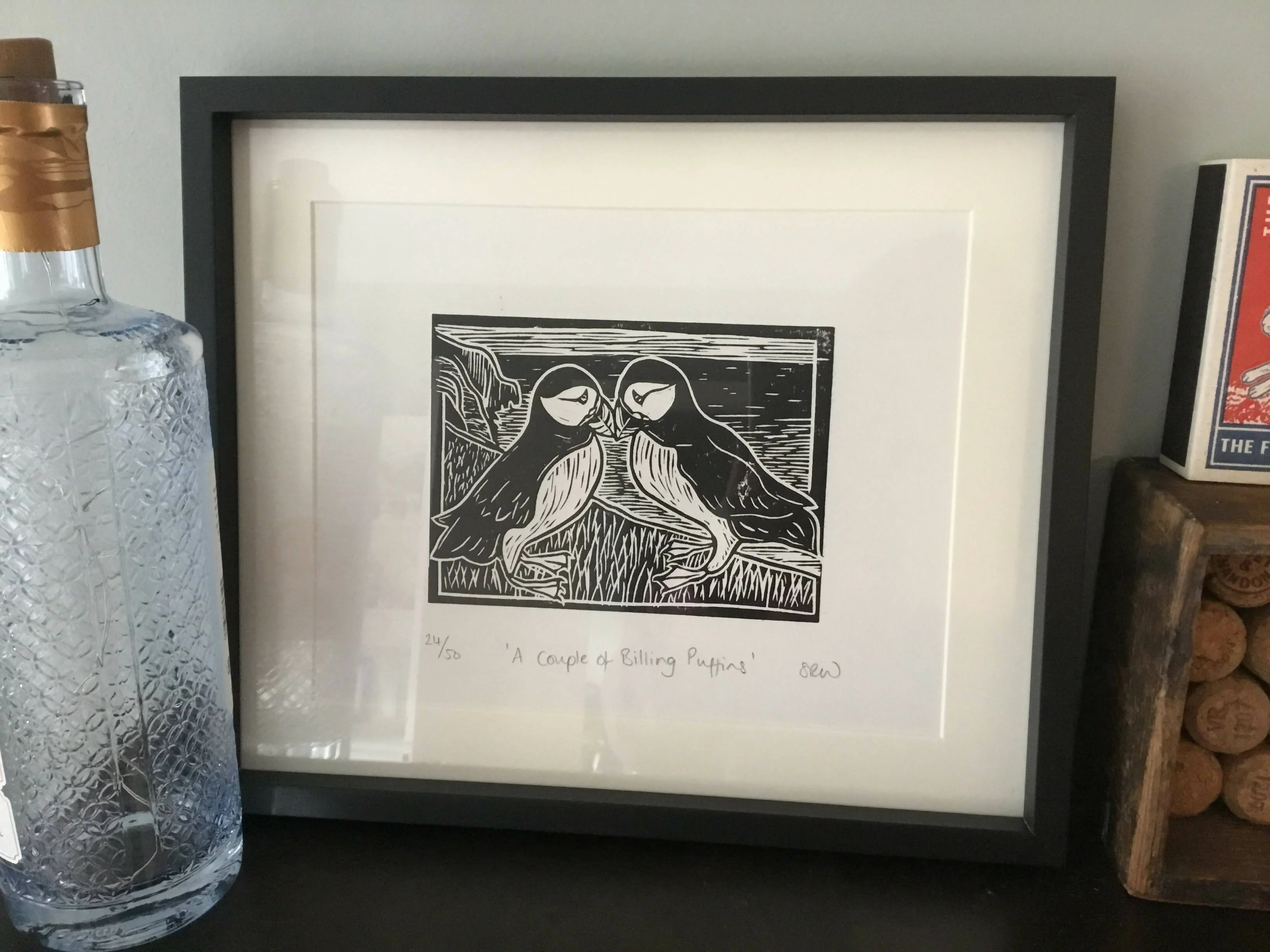 ‘A Couple of Billing Puffins’ Limited Edition Lino Cut Print - Image 16