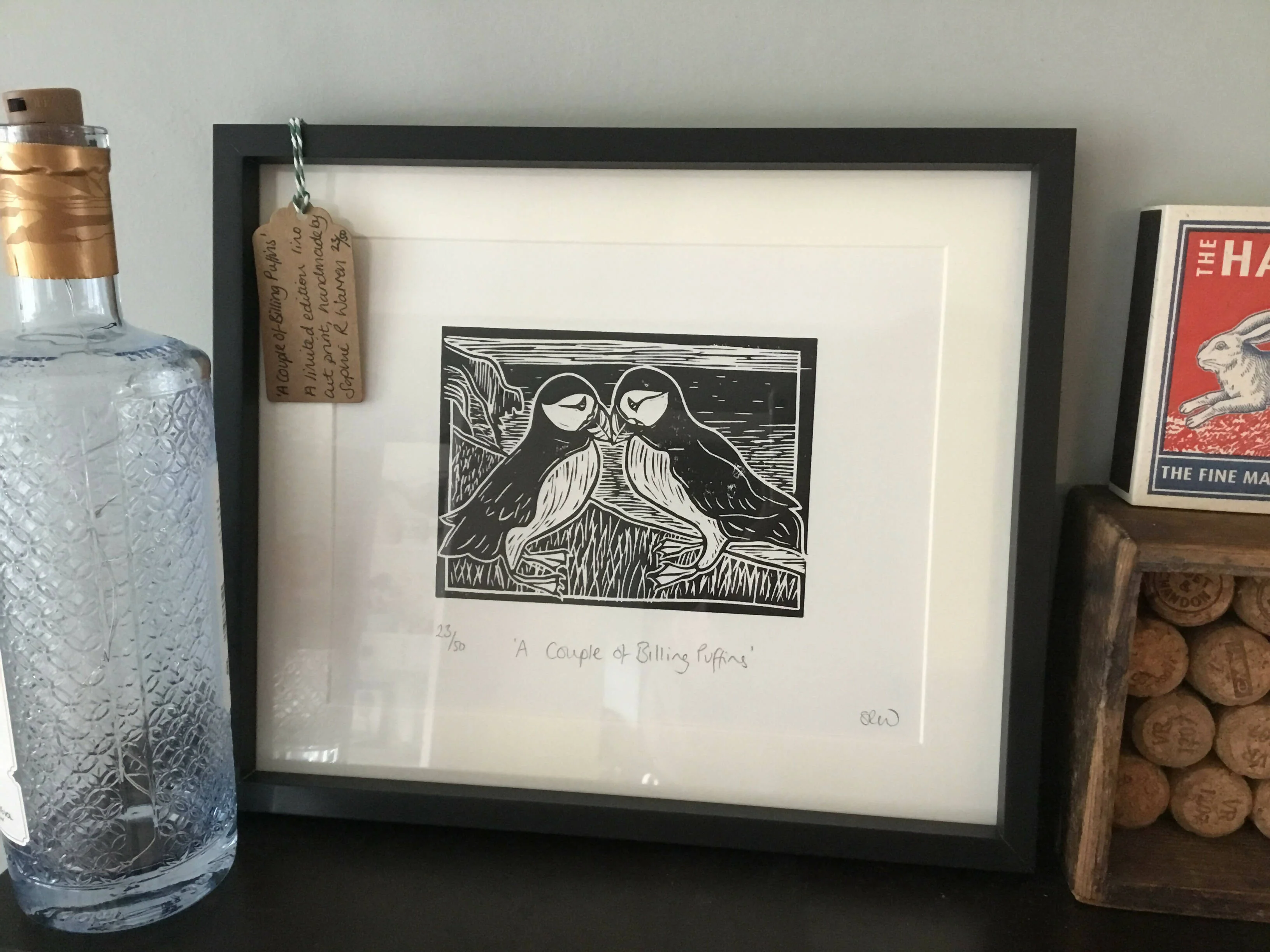 ‘A Couple of Billing Puffins’ Limited Edition Lino Cut Print - Image 17