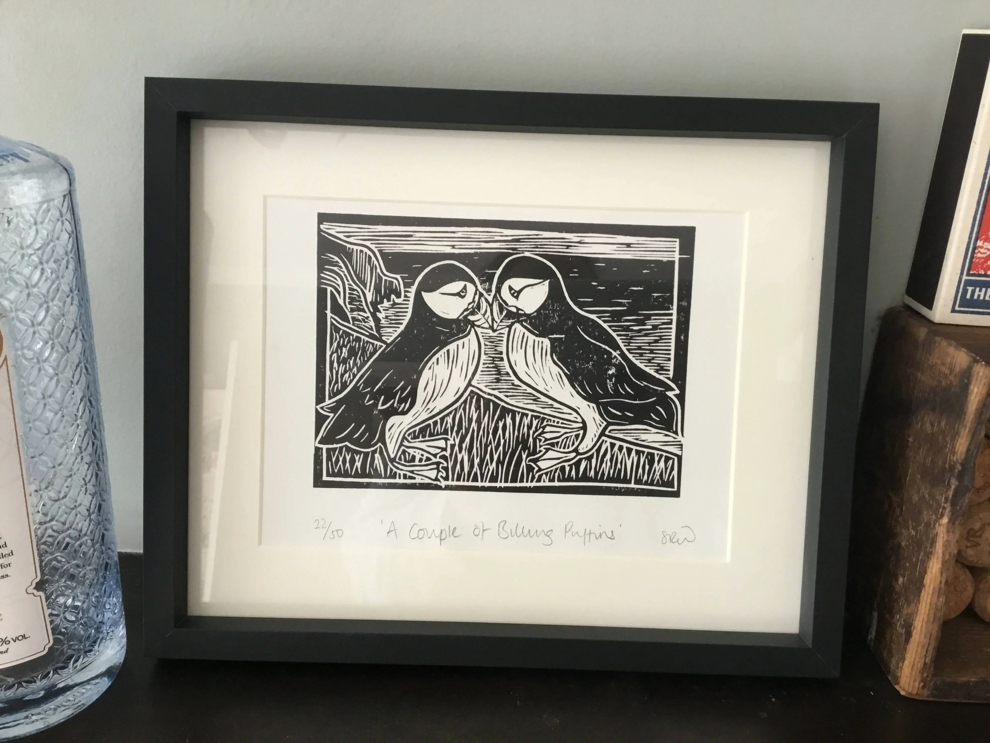 ‘A Couple of Billing Puffins’ Limited Edition Lino Cut Print - Image 18