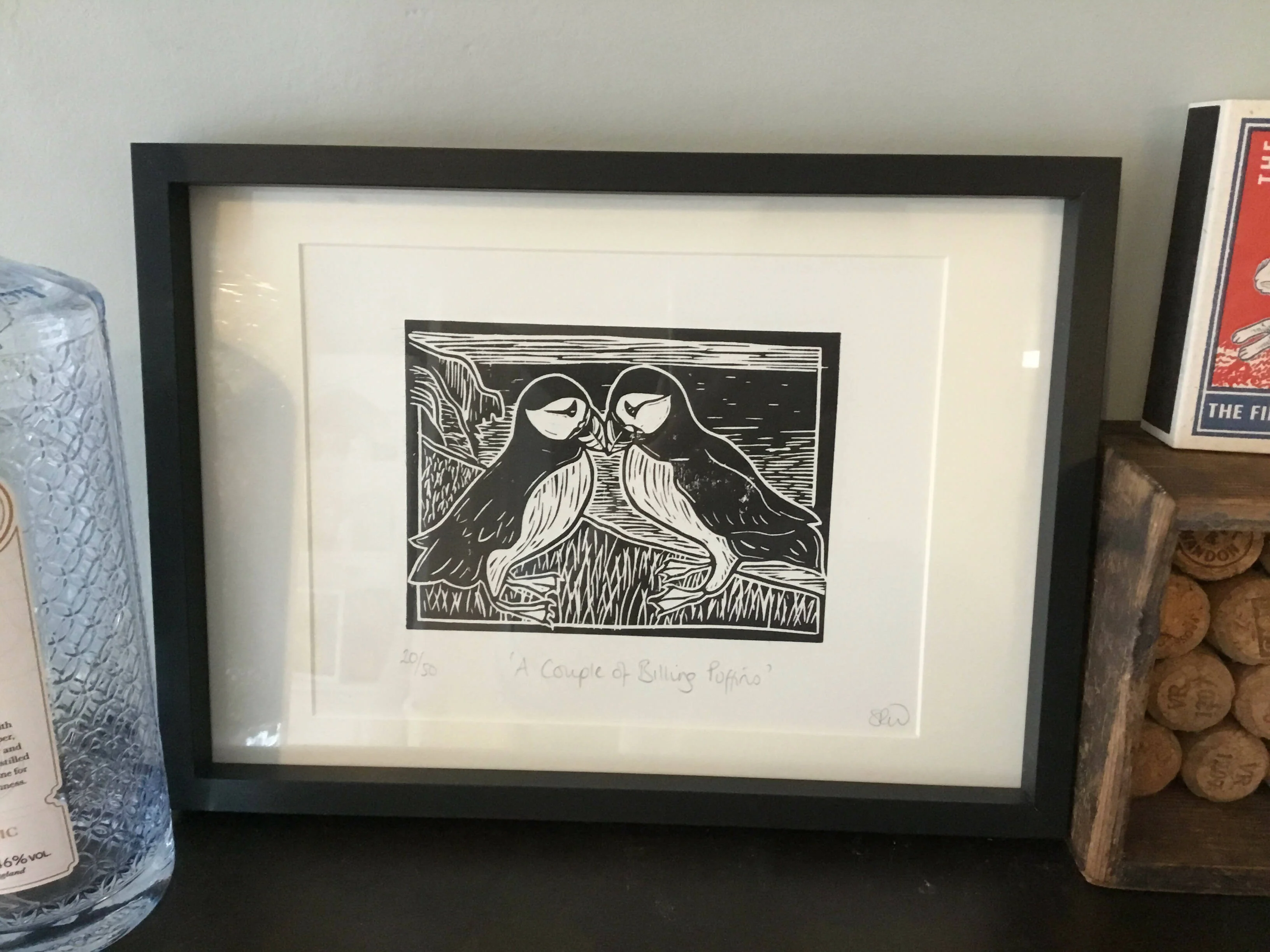 ‘A Couple of Billing Puffins’ Limited Edition Lino Cut Print - Image 9