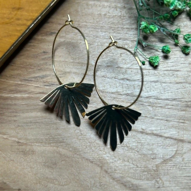 Abstract Gold Plated Hoops