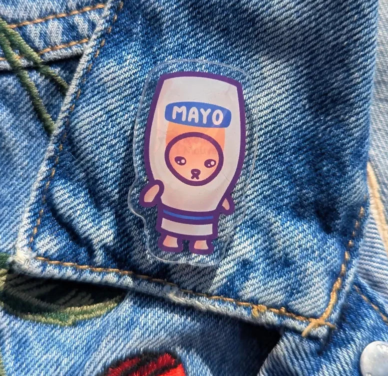 Acrylic Pin Badge - Mayo Cat - Image 2
