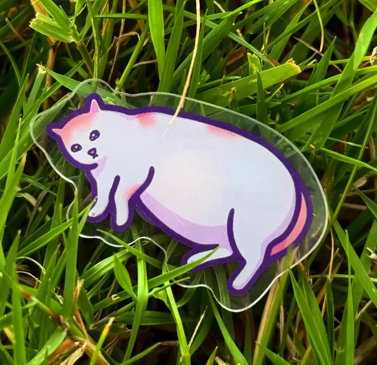 Acrylic Pin Badge - Not Fat Cat - Image 2