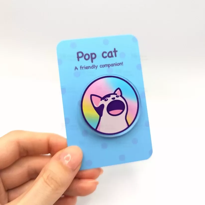 Acrylic Pin Badge - Pop Cat - Image 2