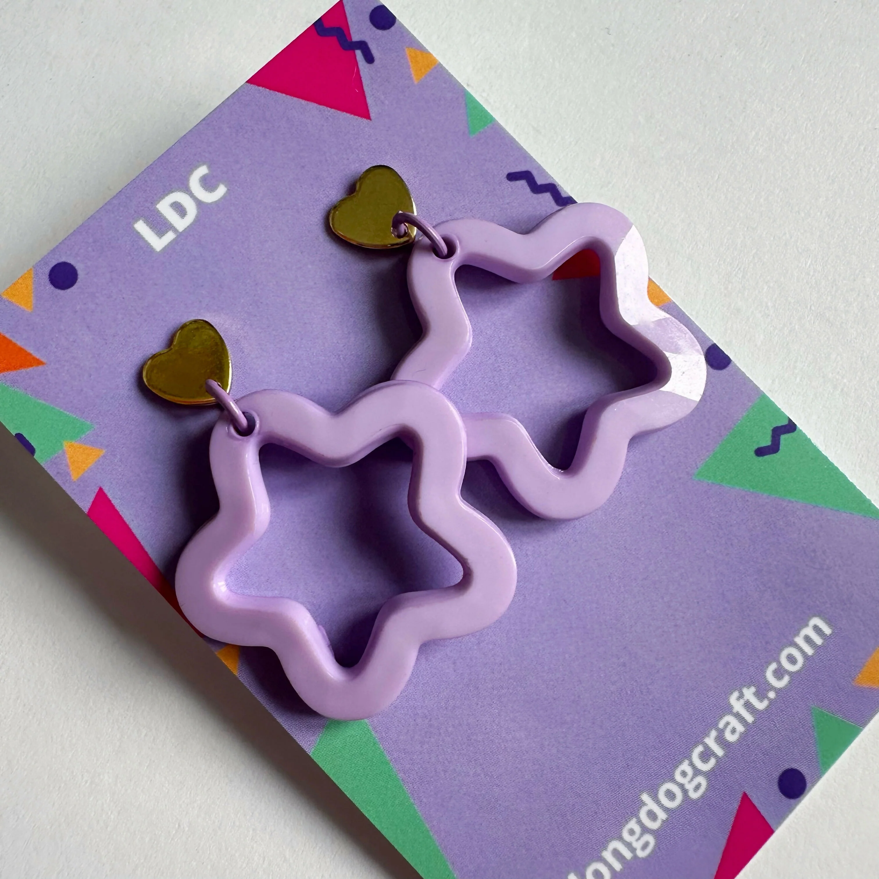Acrylic Star Drop Stud Solid Lilac - Image 4