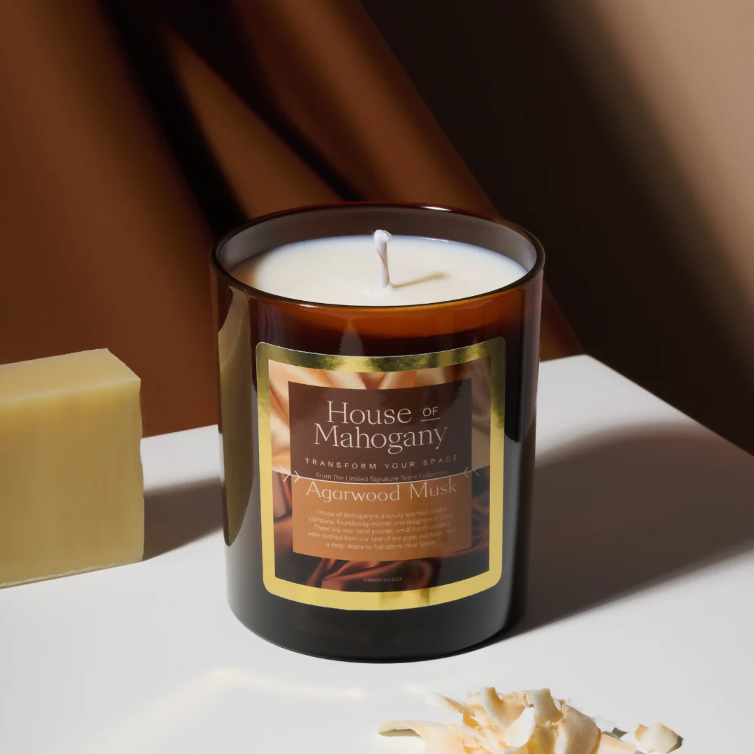 Agarwood Musk Soy Wax Scented Candle - Image 2