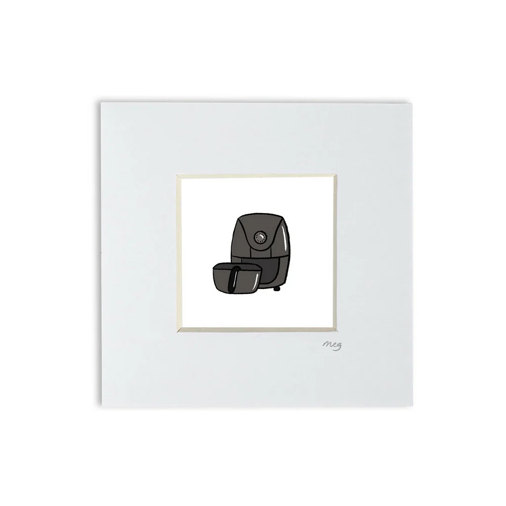 Air Fryer 4x4" Mounted Mini Print