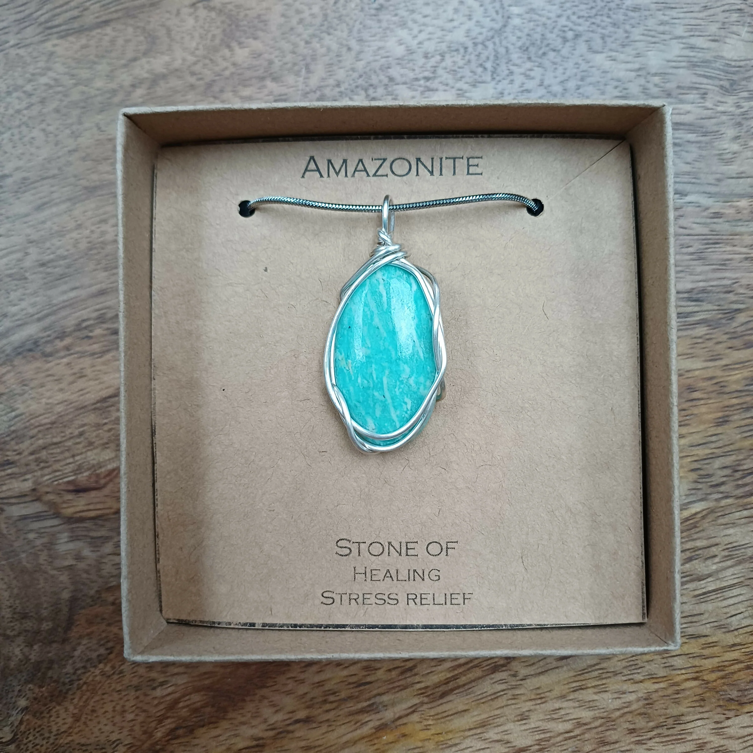 Amazonite Wire Wrapped Pendant