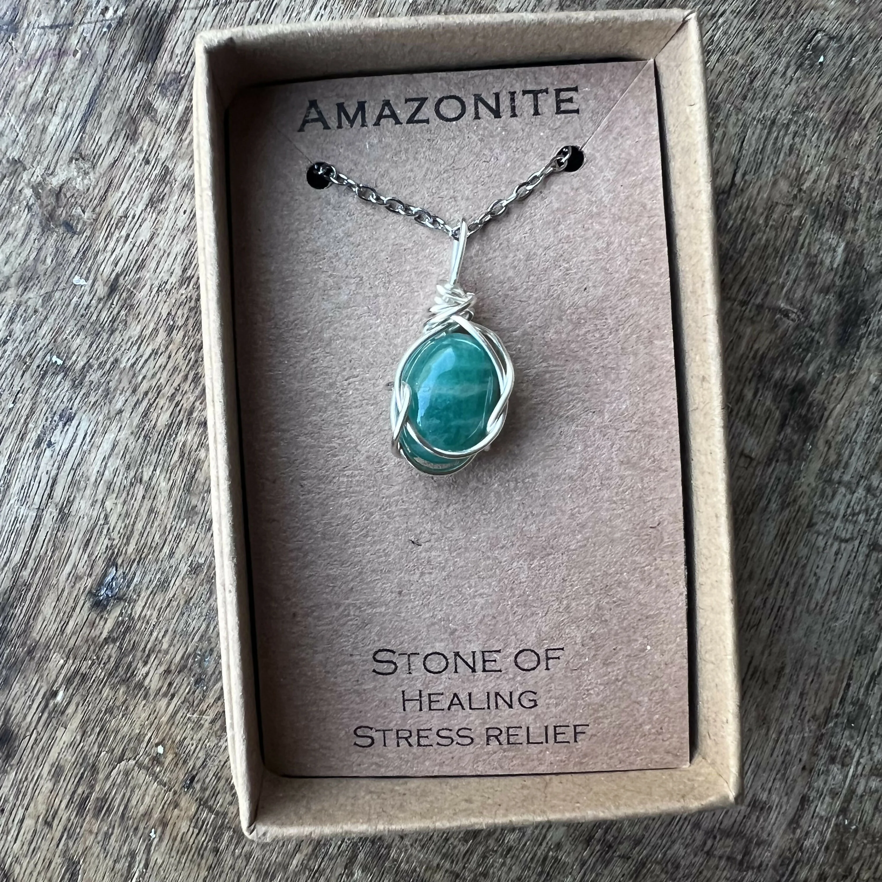 Amazonite Wire Wrapped Pendant