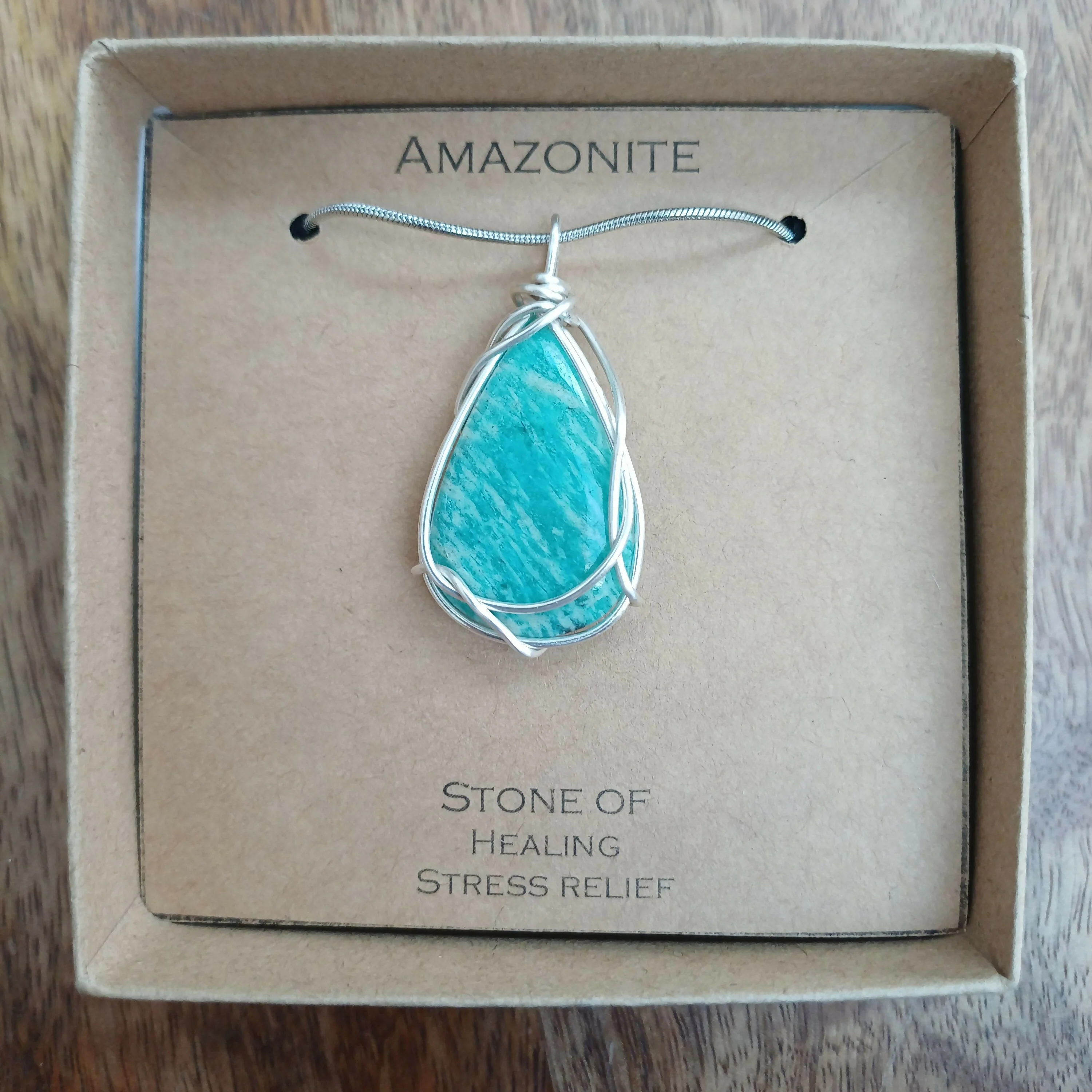 Amazonite Wire Wrapped Pendant