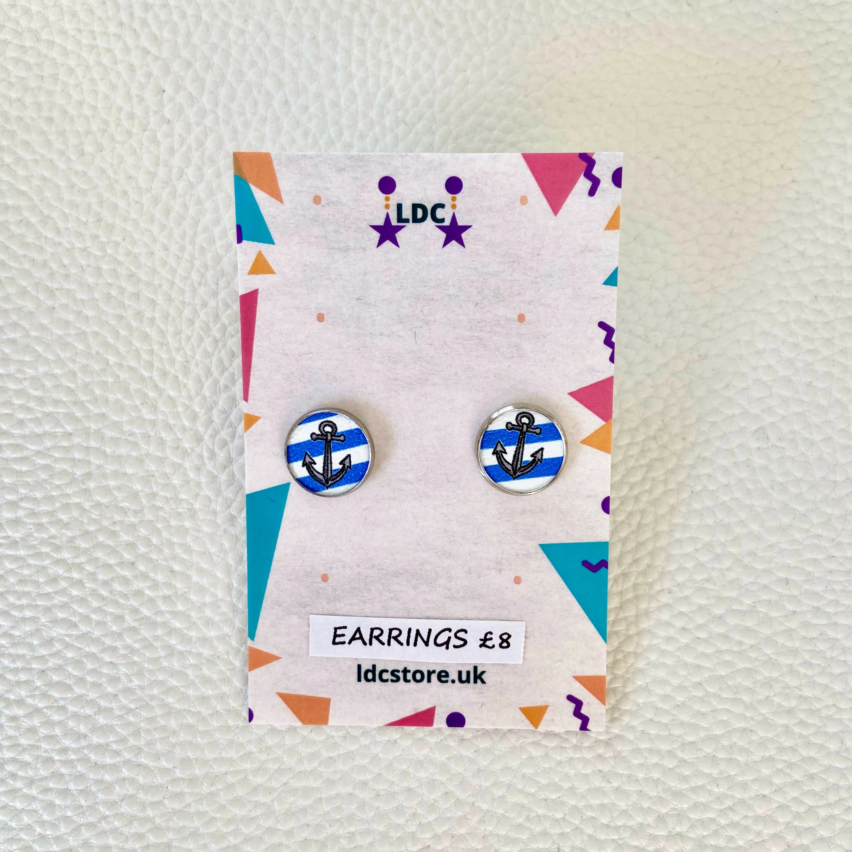 Anchor Faux Leather Studs - Image 2